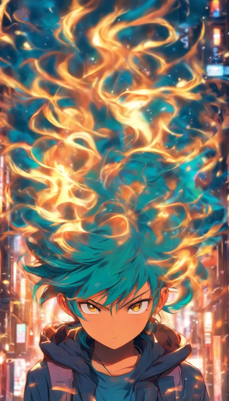 digital illustration of a Harutowho is shy and introverted high school student , anime style art