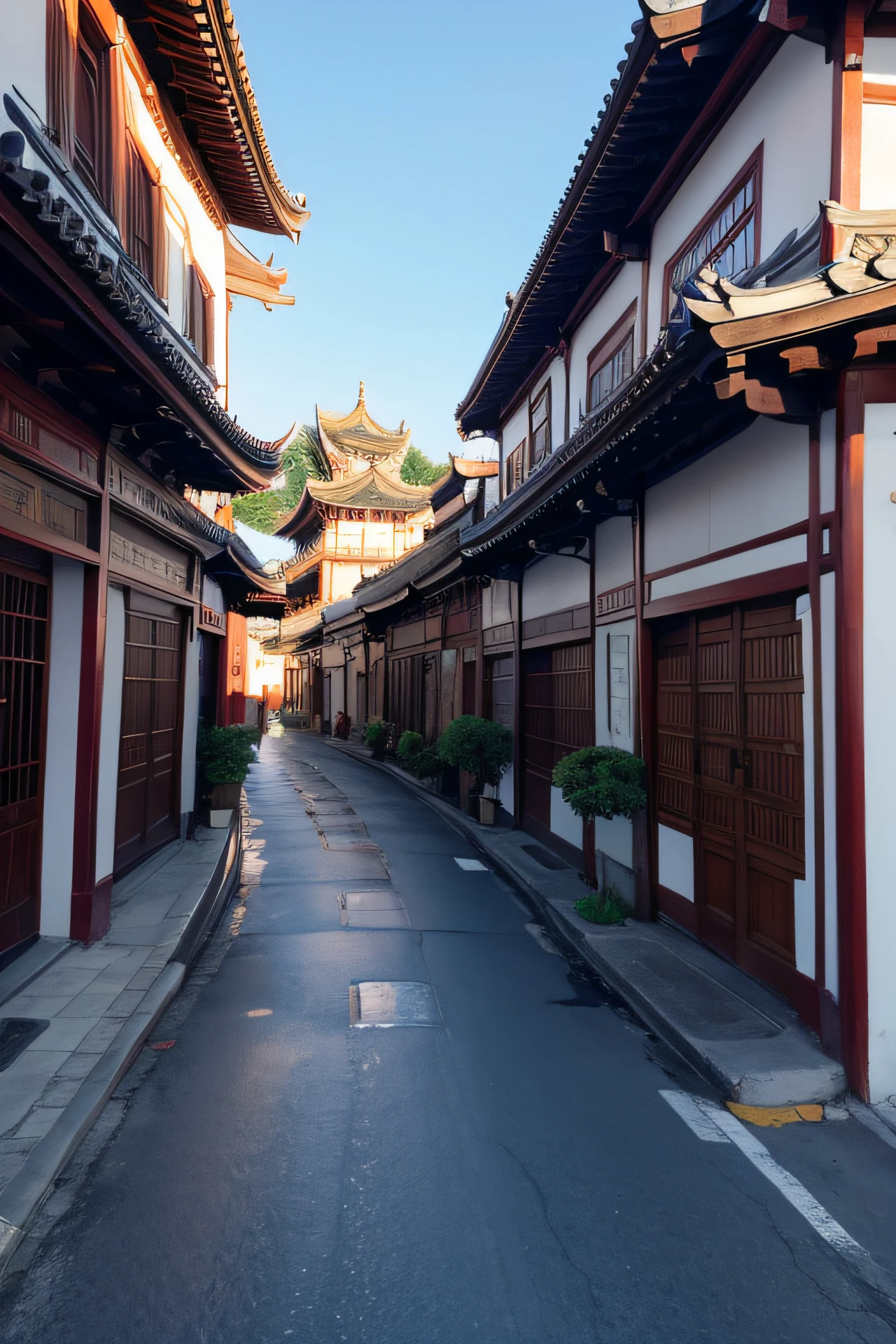 Chinoiserie architecture streetscape