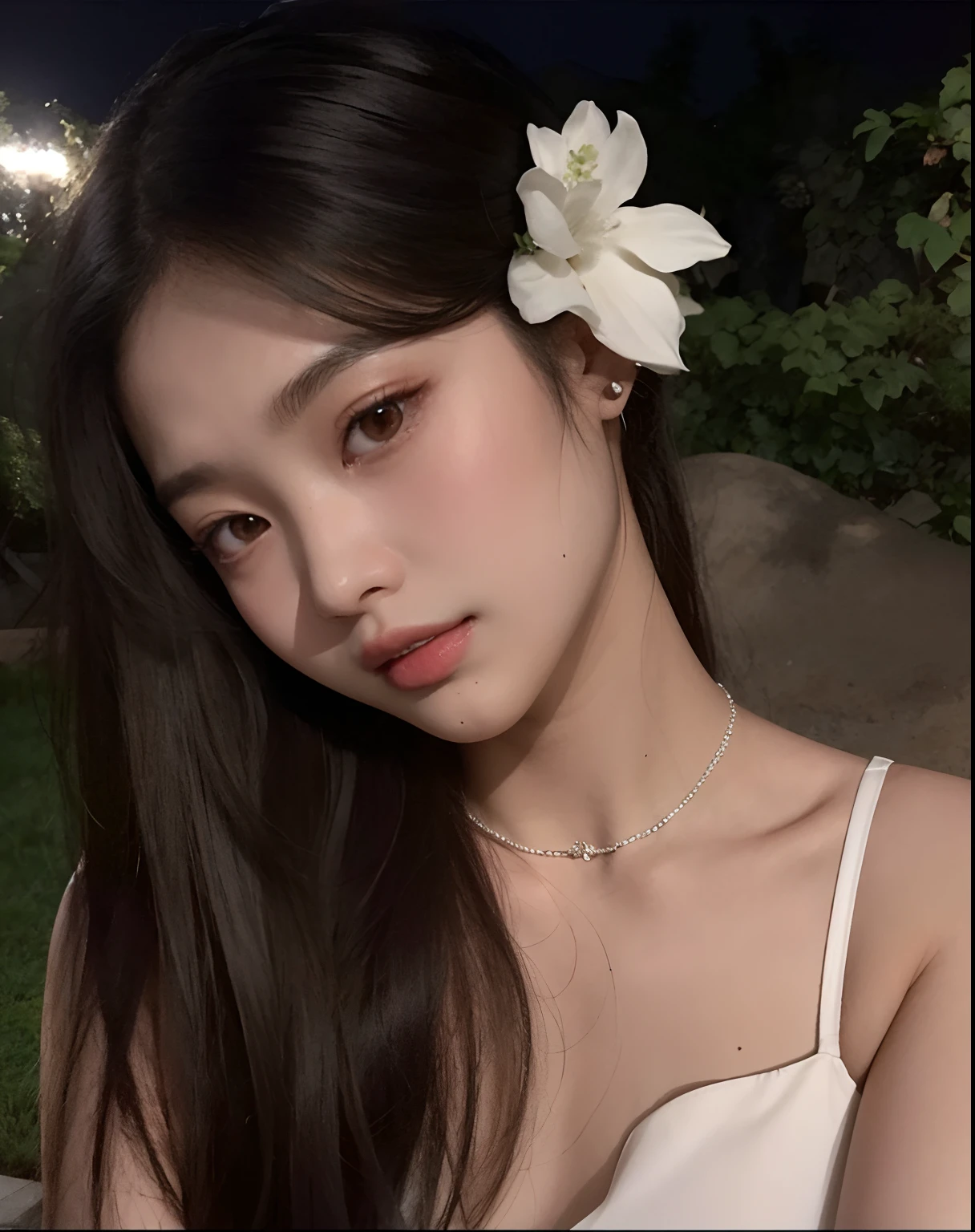 Arafed asian woman with a flower in her hair, Blackpink Jennie, beautiful Asian girl, asian features, Hermosa mujer surcoreana, Hermosa joven coreana, young cute wan asian face, Hermosa joven coreana, a young asian woman, Asian girl, Jinyoung Shin, Foto de perfil de la foto de cabeza, Chica coreana, young Asian girl, Heonhwa Choe, ulzzang