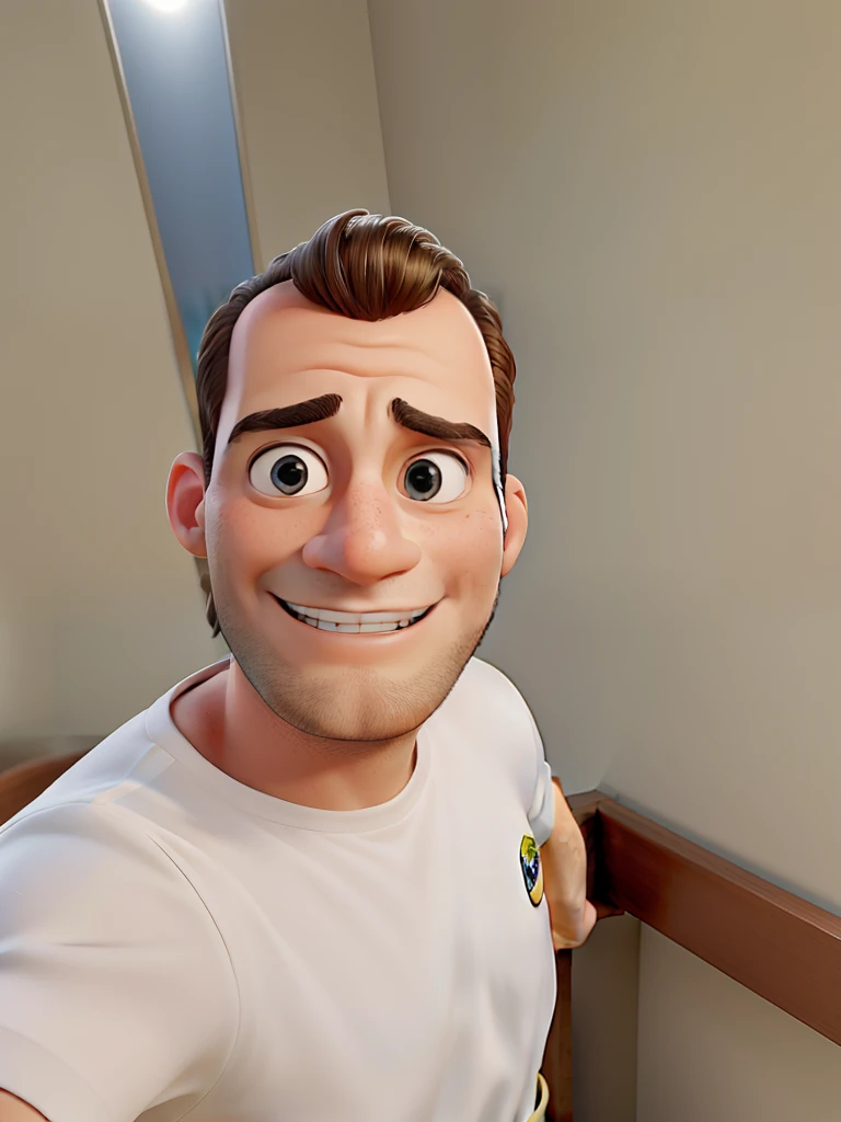 tmasterpiece，a melhor qualidade，Um homem com olhos，head shoot，estilo disney，Standing in the park，Muitos detalhes no rosto