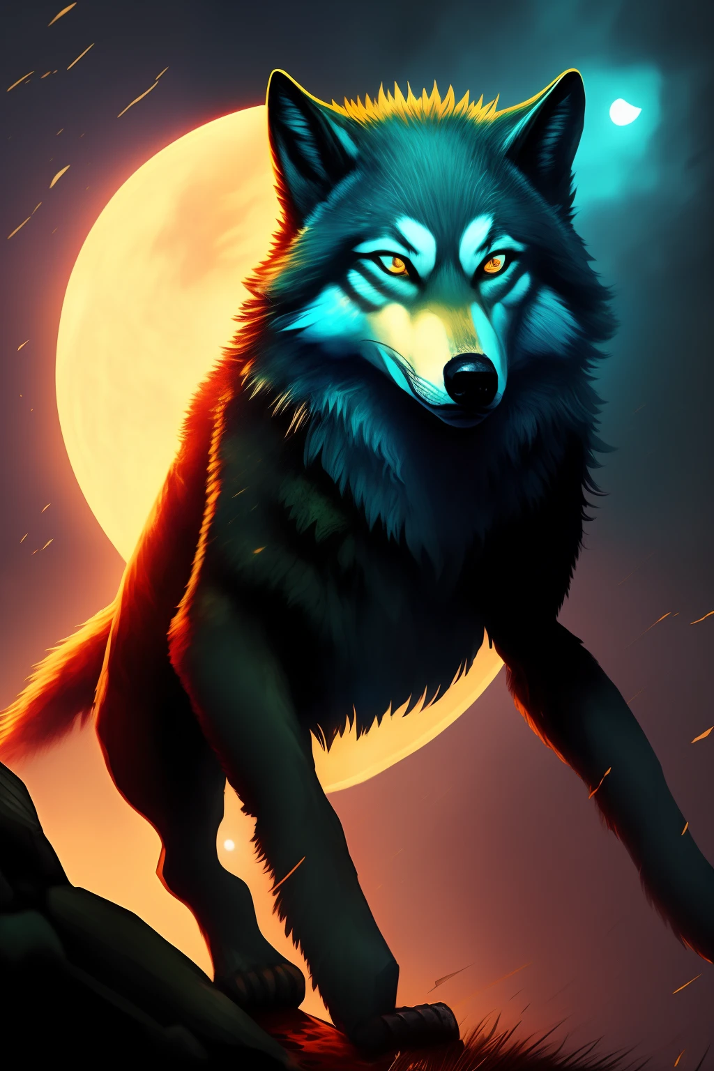 Badass Wolf Rogue in the night