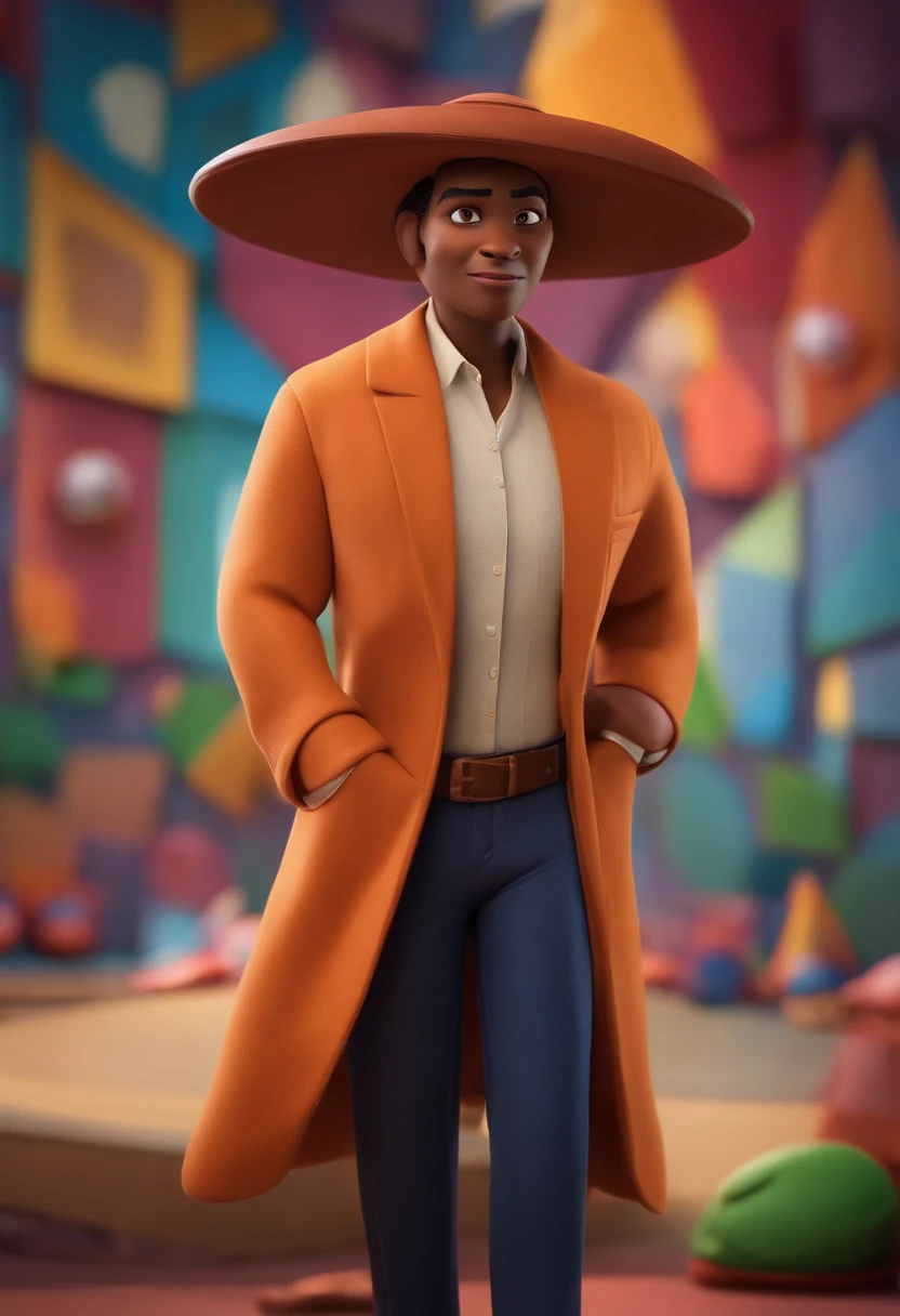 Um personagem de Formiga smiliguidos vestindo roupas, segurando um cartaz em branco, estilo 3D render