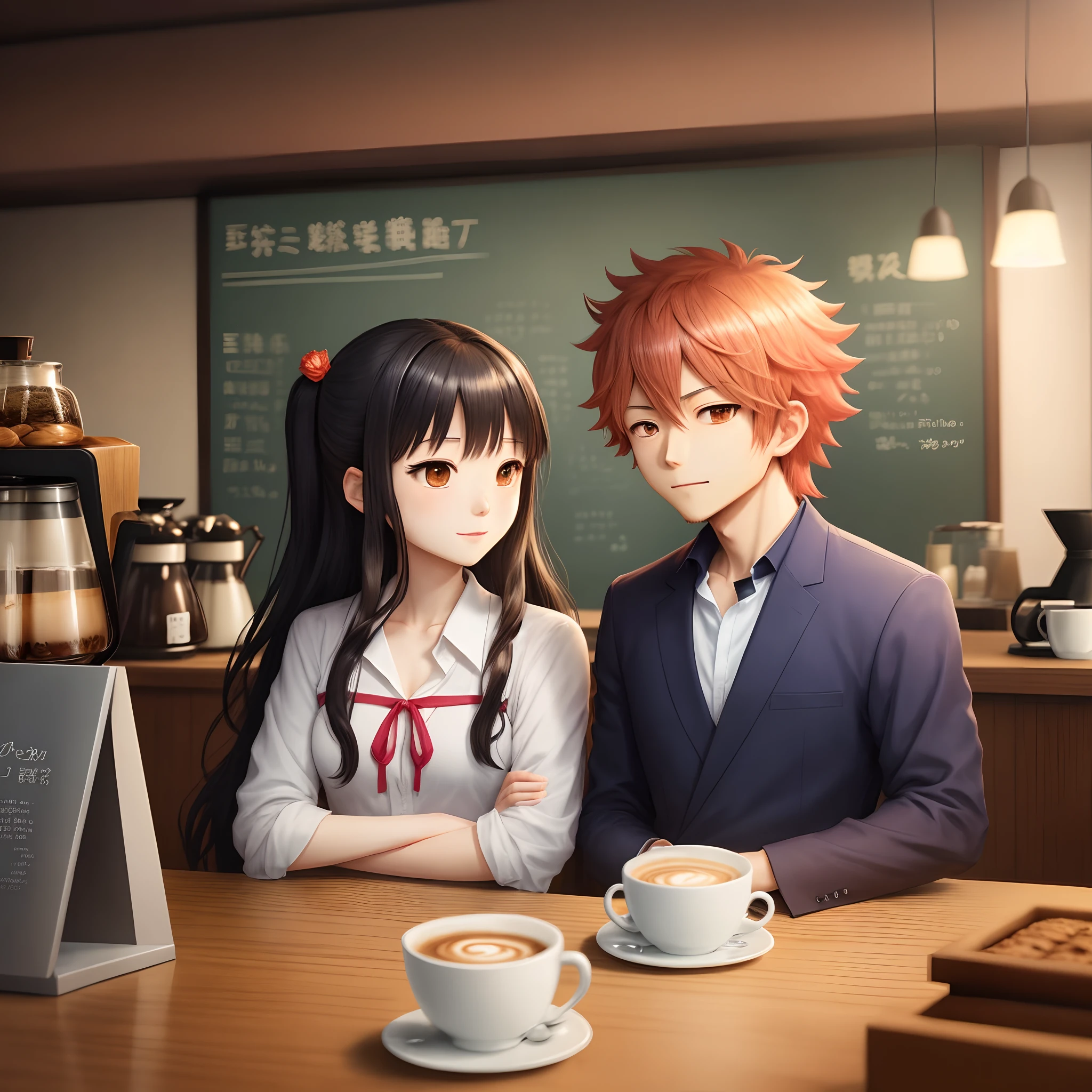 Sawada Tsunayoshi and Tokisaki Kurumi meet at coffee shop