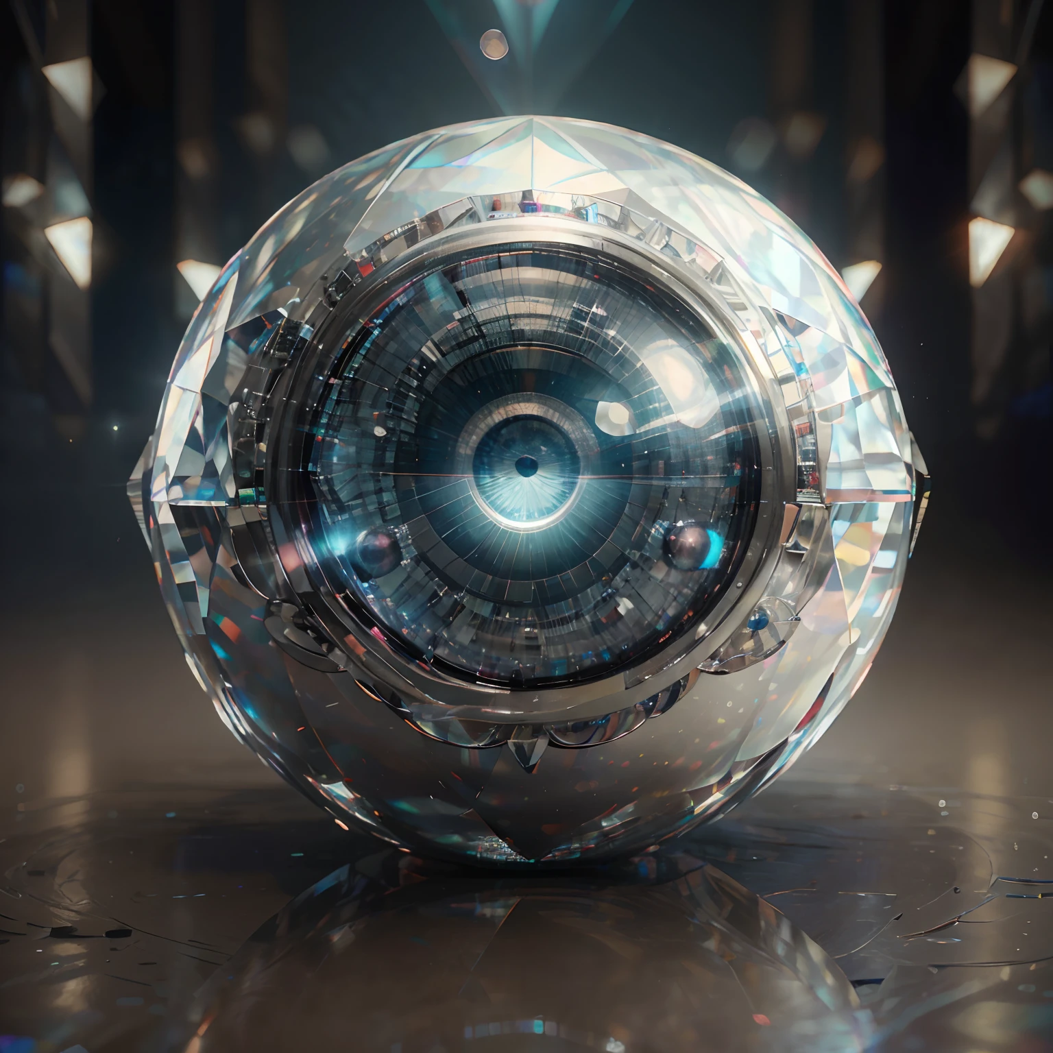 cristal eye, diamante, nebuloso, (((multiple eyes))), chromatic aberration, detalhes insanos, detalhes intrincados, hiperdetalhados, fofos, realistas, foto, canon, Oneiric, arte, 3d, cyber, 4k