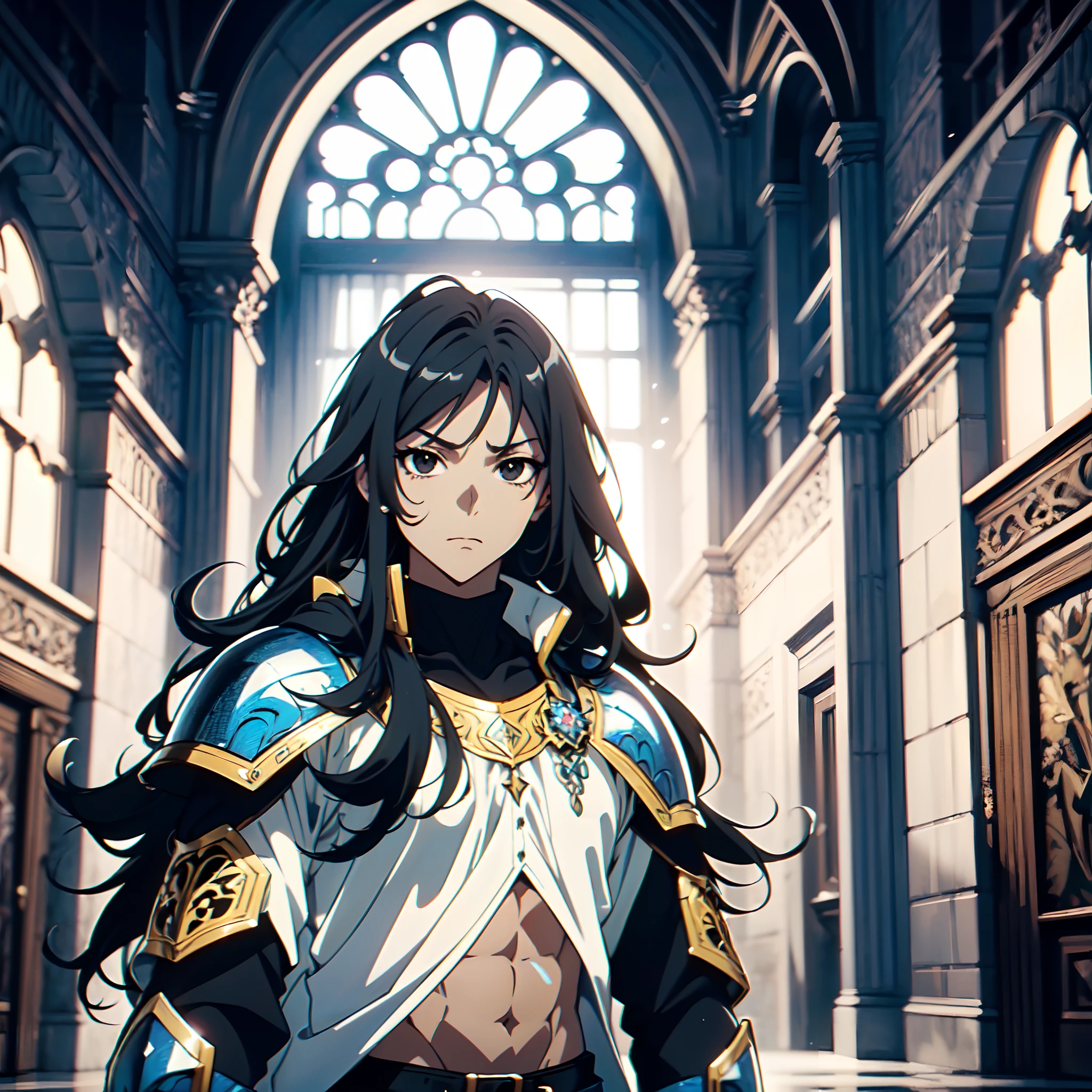 128K Ultra High Definition,
128K Ultra High Quality,
128K Ultra High Resolution,
Best Definition,
Best Quality,
Best Resolution,
Perfectly Detailed,
Perfectly Designed,
Extremely Detailed,
Extremely Designed,
Hyper Detailed,
Hyper Definition,
Hyper Quality,
Hyper Resolution,
Masterpiece,
(((Anime))),
Body Shot,
(((Boy))),
Handsome,
Muscular Body,
(((Black Long Hair))),
(((Black Eyes))),
(((Hyper Detailed & Perfectly Designed With Ultra High Quality Blue Warlord Armor))),
(((Inside Of Medieval Royal Palace Background Scenery))),