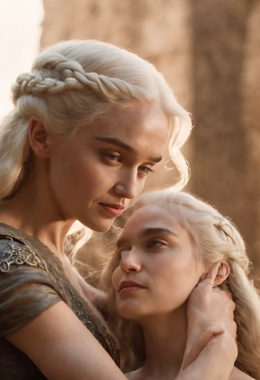 Queen Daenerys Targaryen and his grandson prince aegon targaryen