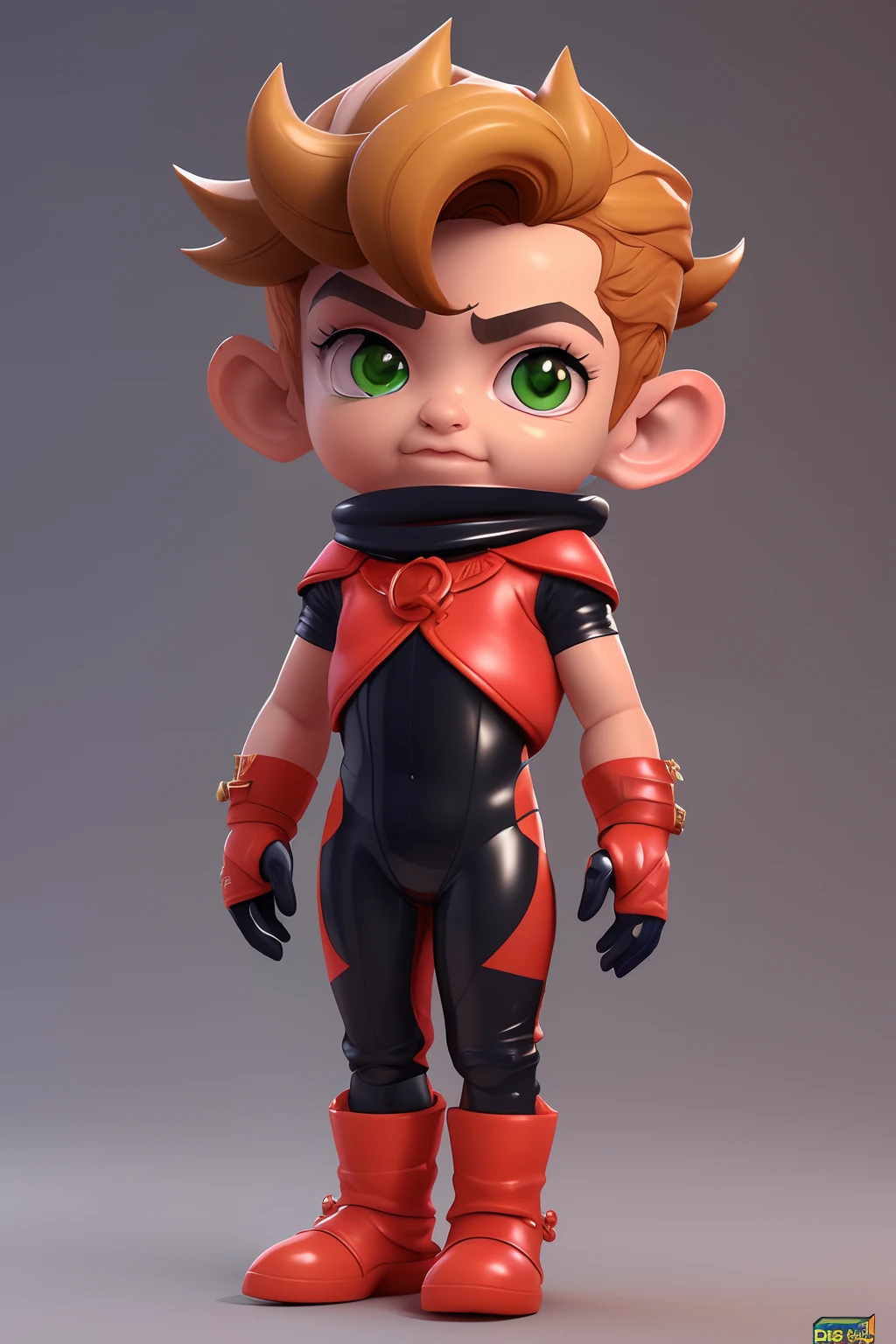 um close up de uma figura de brinquedo de um jovem de olhos verdes, Personagem pequeno. Motor Unreal 5, 3 d render stylized, toon render keyshot, Caractere estilizado, 3 d render arte do caractere 8 k, Design de personagem estilizado, Arte de personagem 3D, 3 d character render, character render, 3D estilizado, Personagem 3D, Personagem 3D