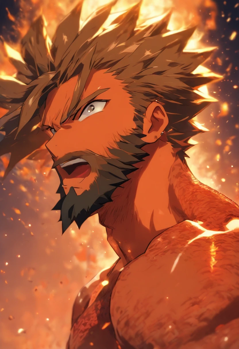 (High quality, 4K, 8K, high resolution, Masterpiece:1.2), Ultra-detailed, (Realistic, Photorealistic, photo-realistic:1.37), Tiger Orc, Fluffy fur, Muscular, male orc, covered by fur.full bodyesbian