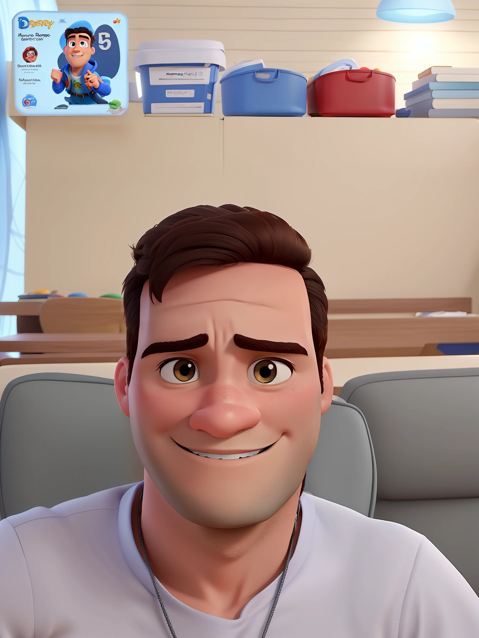Um homem estilo disney pixar, alta qualidade, melhor qualidade