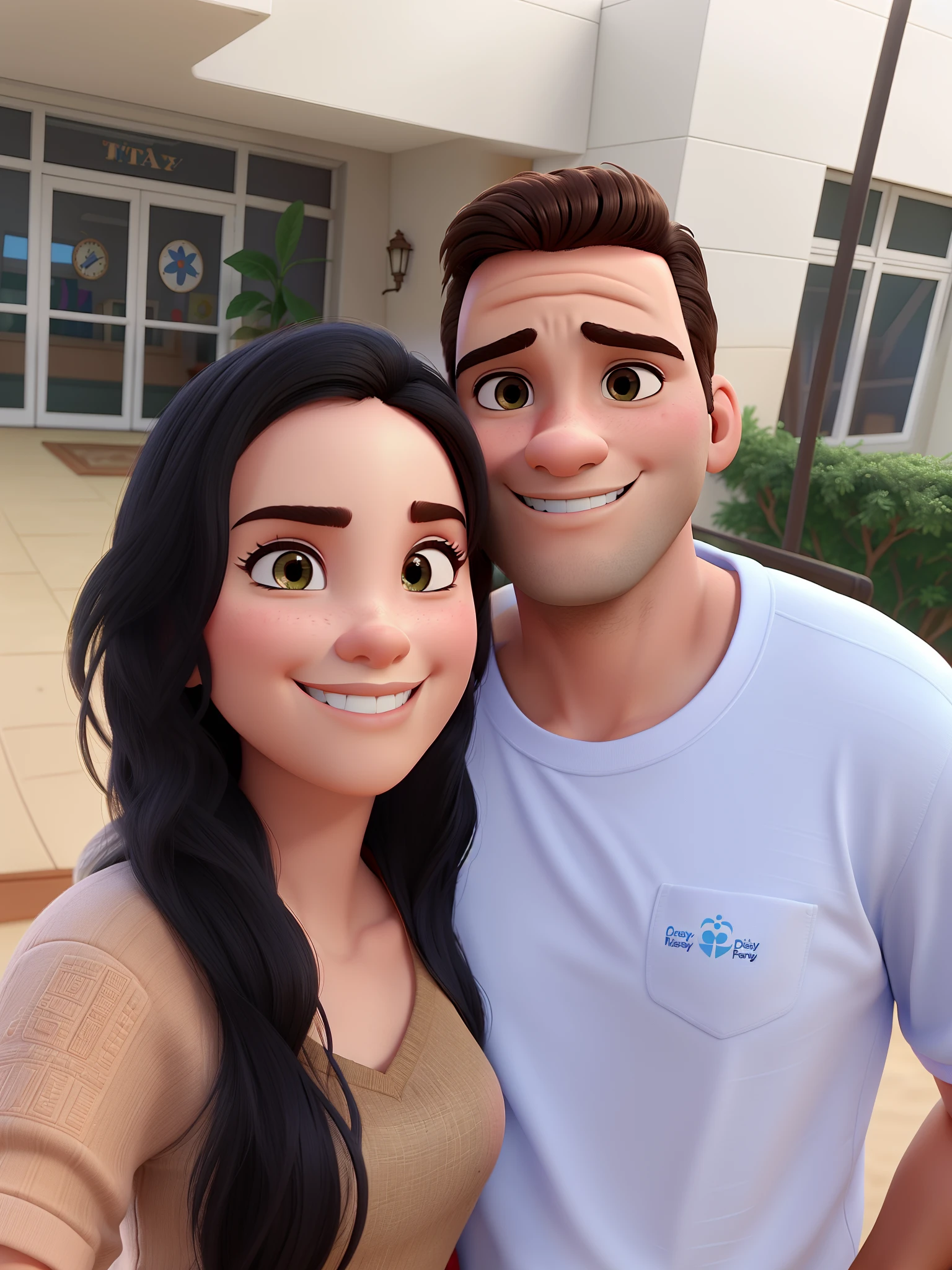Um casal estilo Disney Pixar, melhor qualidade, qualidade alta