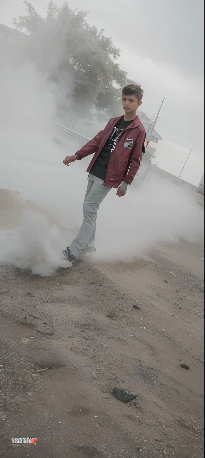 Smart boy with  attitude   16years old boy tatto,white hear with jacket syborepuncks