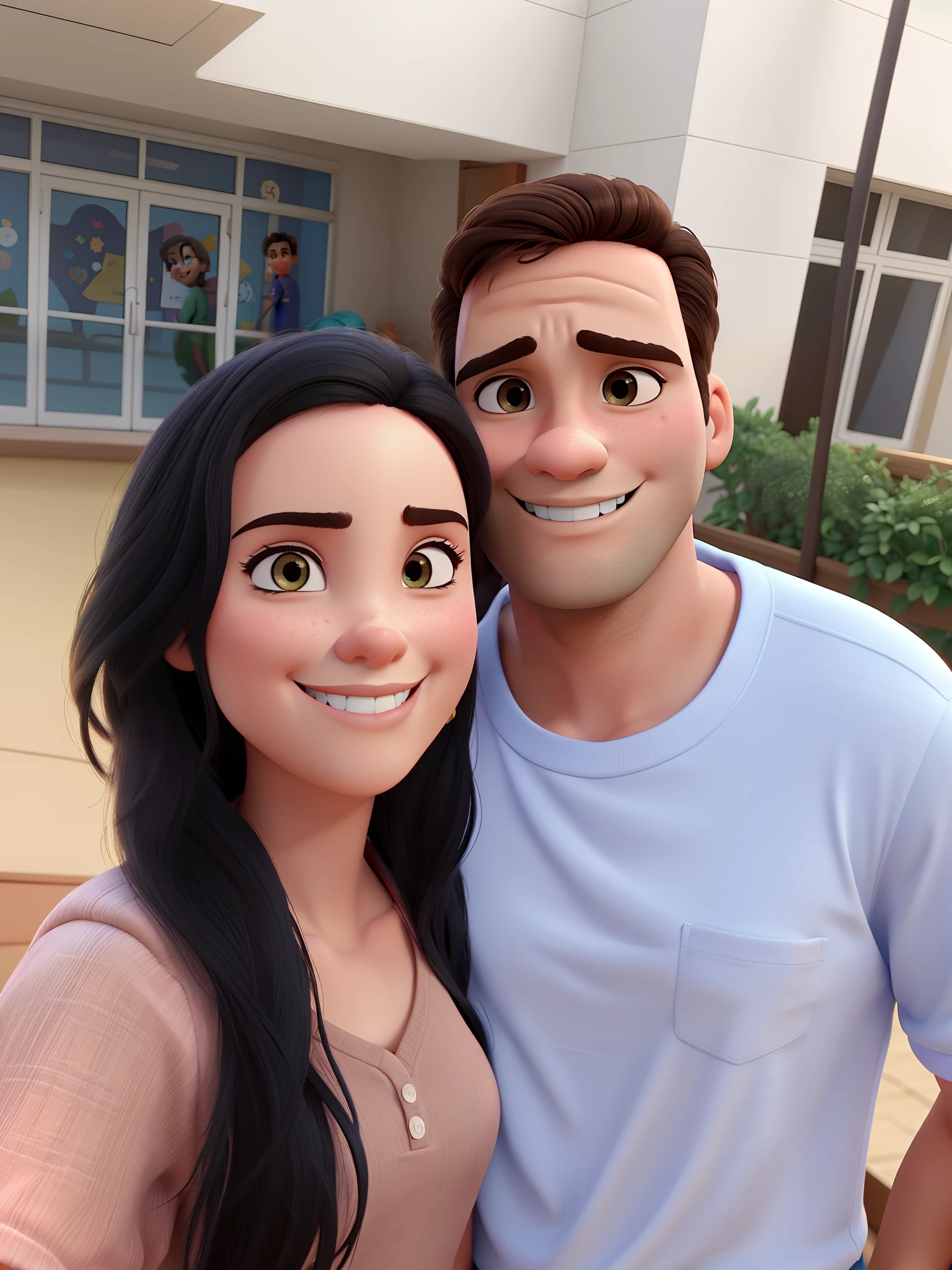 Um casal estilo Disney Pixar, melhor qualidade, qualidade alta
