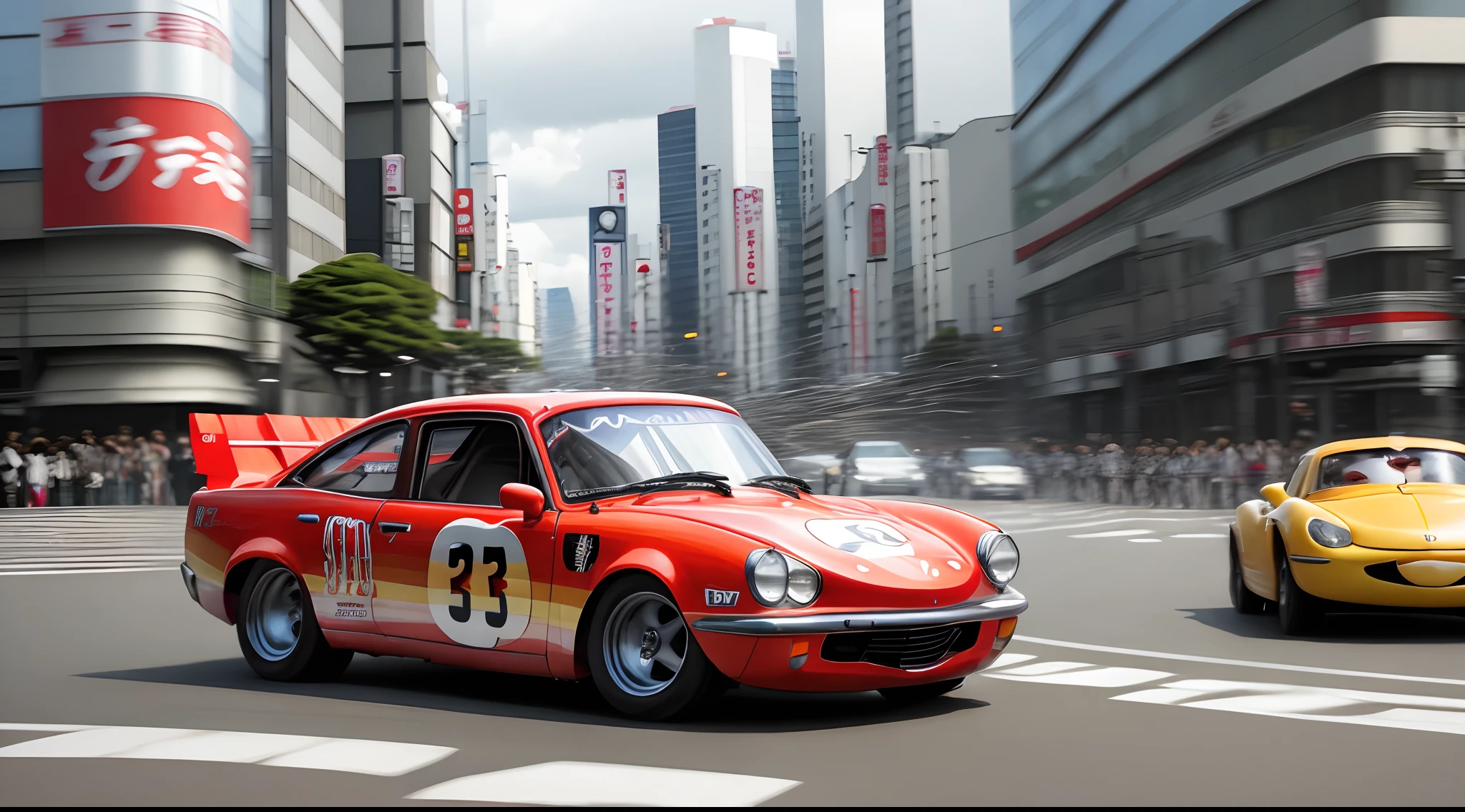 Lightning McQueen in Tokyo Japan driving