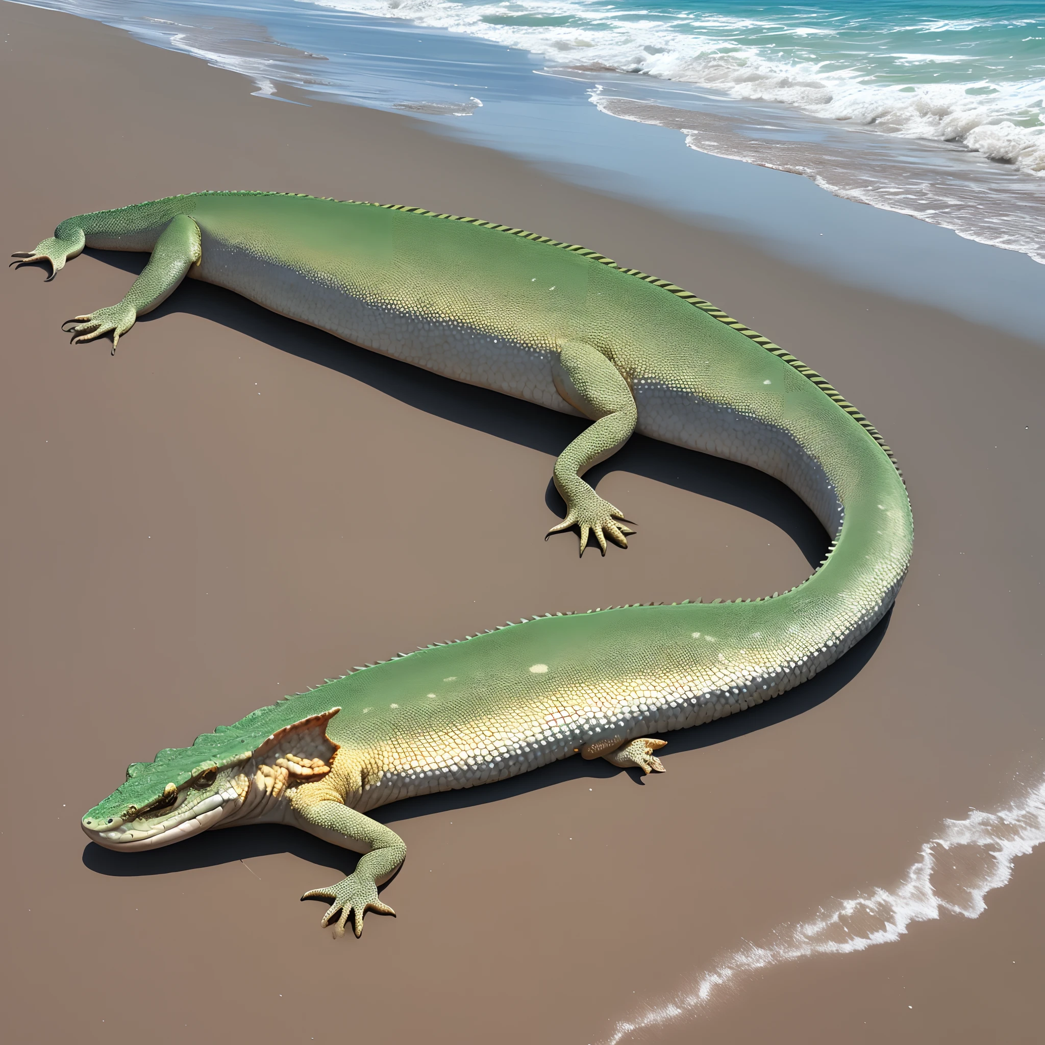 Lagarto na praia