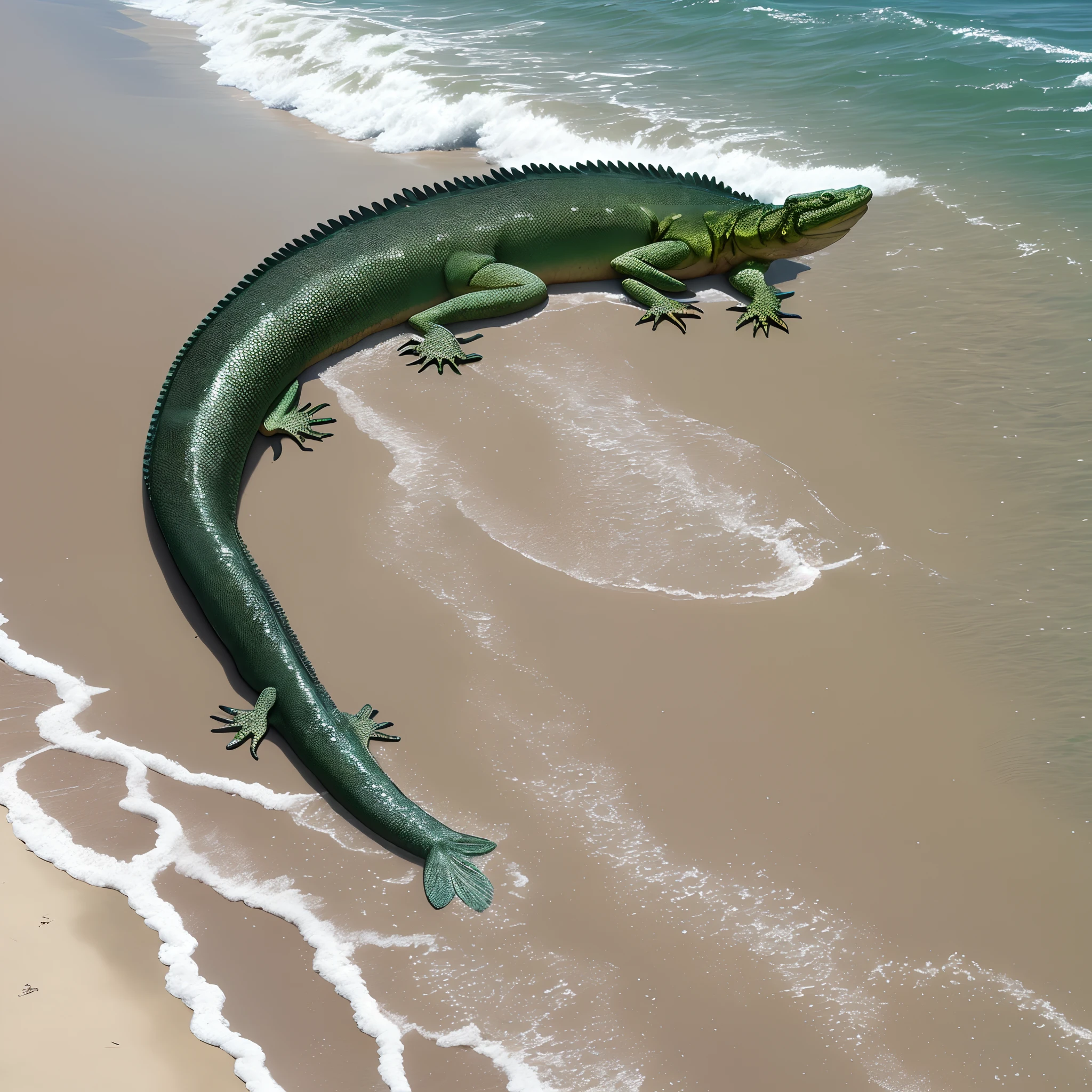 Lagarto na praia