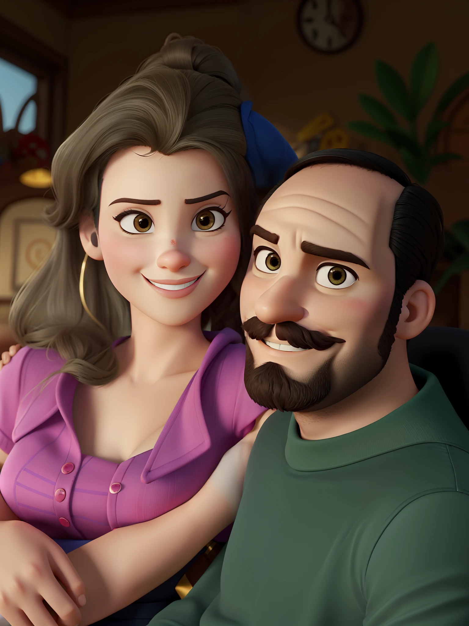 casal homem e mulher no estilo Disney Pixar, alta qualidade, melhor qualidade