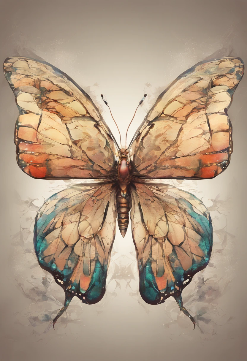 Create a beautiful butterfly art piece that showcases the delicate elegance of these creatures. Emphasize intricate wing patterns and vibrant colors. Pay attention to symmetry and detail to capture the butterfly's natural beauty. Consider using watercolor techniques or digital illustration to bring out the ethereal qualities of the butterfly