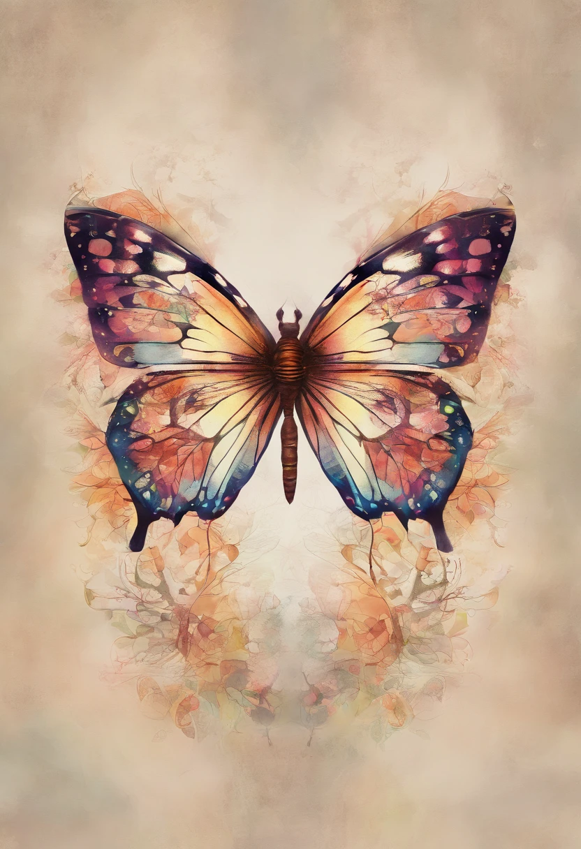 Create a beautiful butterfly art piece that showcases the delicate elegance of these creatures. Emphasize intricate wing patterns and vibrant colors. Pay attention to symmetry and detail to capture the butterfly's natural beauty. Consider using watercolor techniques or digital illustration to bring out the ethereal qualities of the butterfly