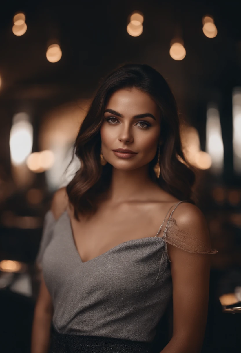 Brown-haired Turkish sexy young girl with babyface influencer