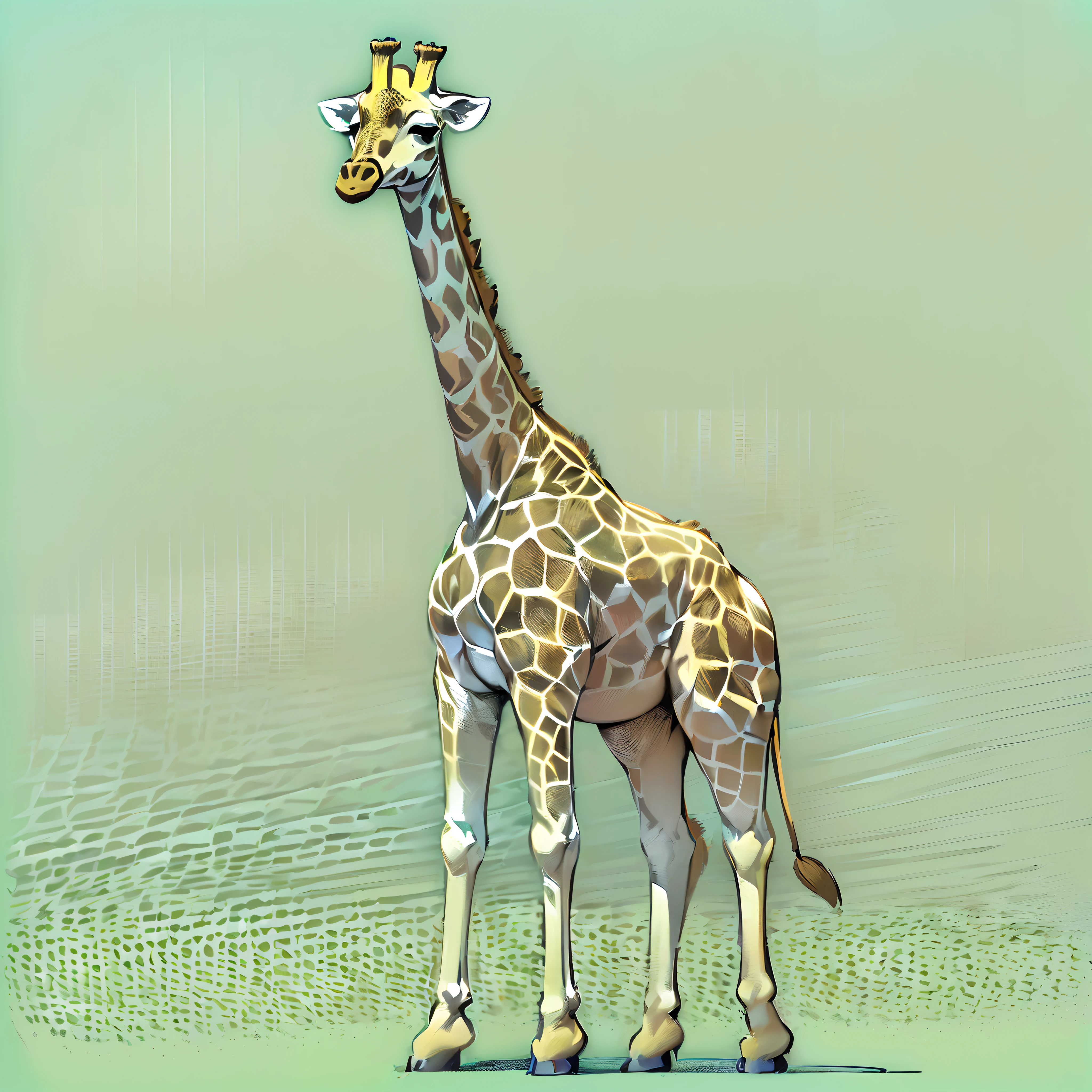 (((Simple background in white color)))，Side Angle，Giraffe only，Giraffe only，(Cute Anime Giraffe)，(((Fat giraffe)))，(((​masterpiece，high-level image quality，hightquality，masuter piece，8K)))，kawaii，(((Animal giraffe，Realistic Giraffe，Illustration of a giraffe)))，Illustration of a large giraffe，Giraffe，Detailed giraffe，1 giraffe，1 giraffe