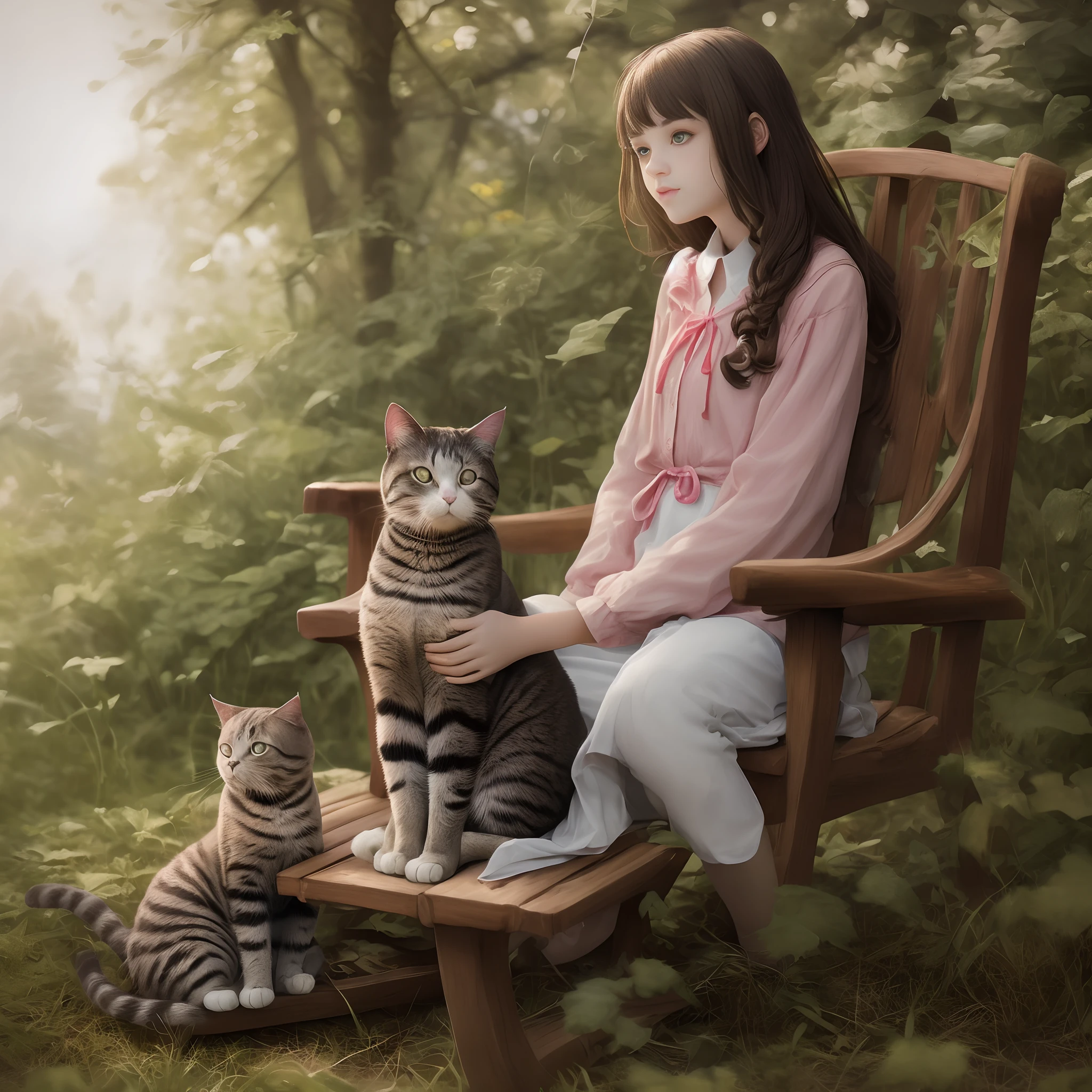eating apple with cat on lap