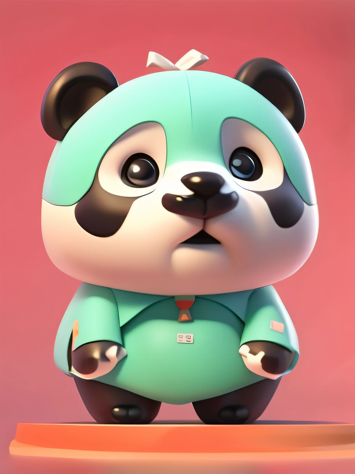 a cute giant panda, in school uniform, 3D CG rendering