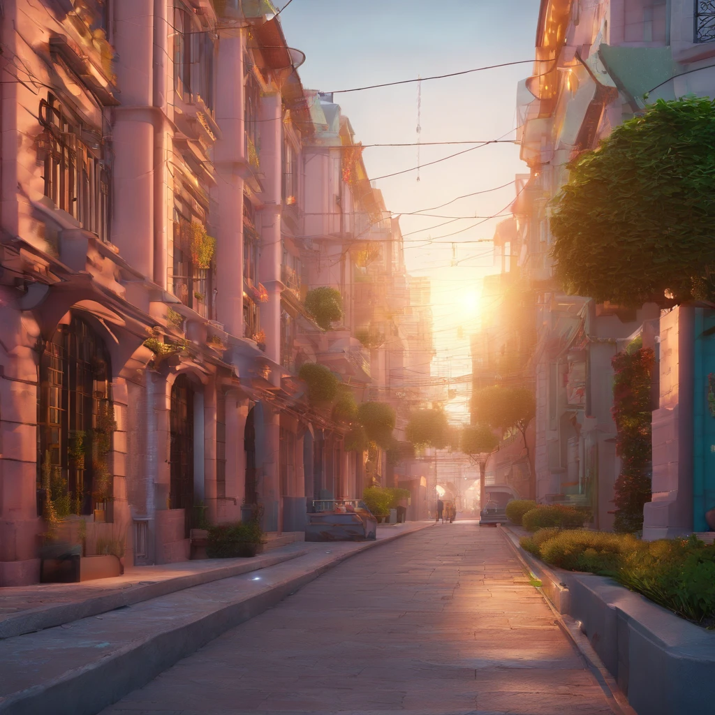 Retracted image of a city with alleys to street, super detalhado, master part, best quality, Ultra Qualidade, detalhes absurdos, Melhor Luz, Melhor sombra, Sharp, sharped image, circunstanciado, extremamente detalhado, great resolution, 8k, 4k, UHD, volumetric, Sprite brilhante, particle effects, belos efeitos, neon light, Neon light, raio de sol, sunlight, (personagem na rua)