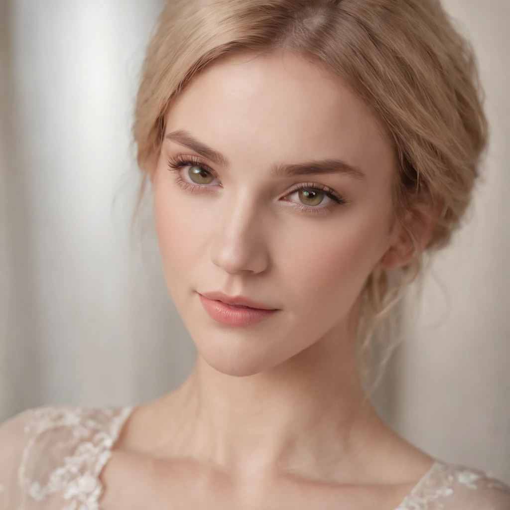 Pro, (4k Photo: 1.1) (Jeremy Ripking: 0.3), (Anna Dittmann: 0.3), (Ariane Mark: 0.3), (Sharp Focus: 1.3), High Detail, Worn (Tight Shirt: 1.2), Beautiful Detail Face, Hazel Eyes, Short Blonde Hair, (Attractive Young Woman: 1.3), (Seductive: 1.1), (Blush: 1.1), Hourglass-like figure, natural chest, wide hips