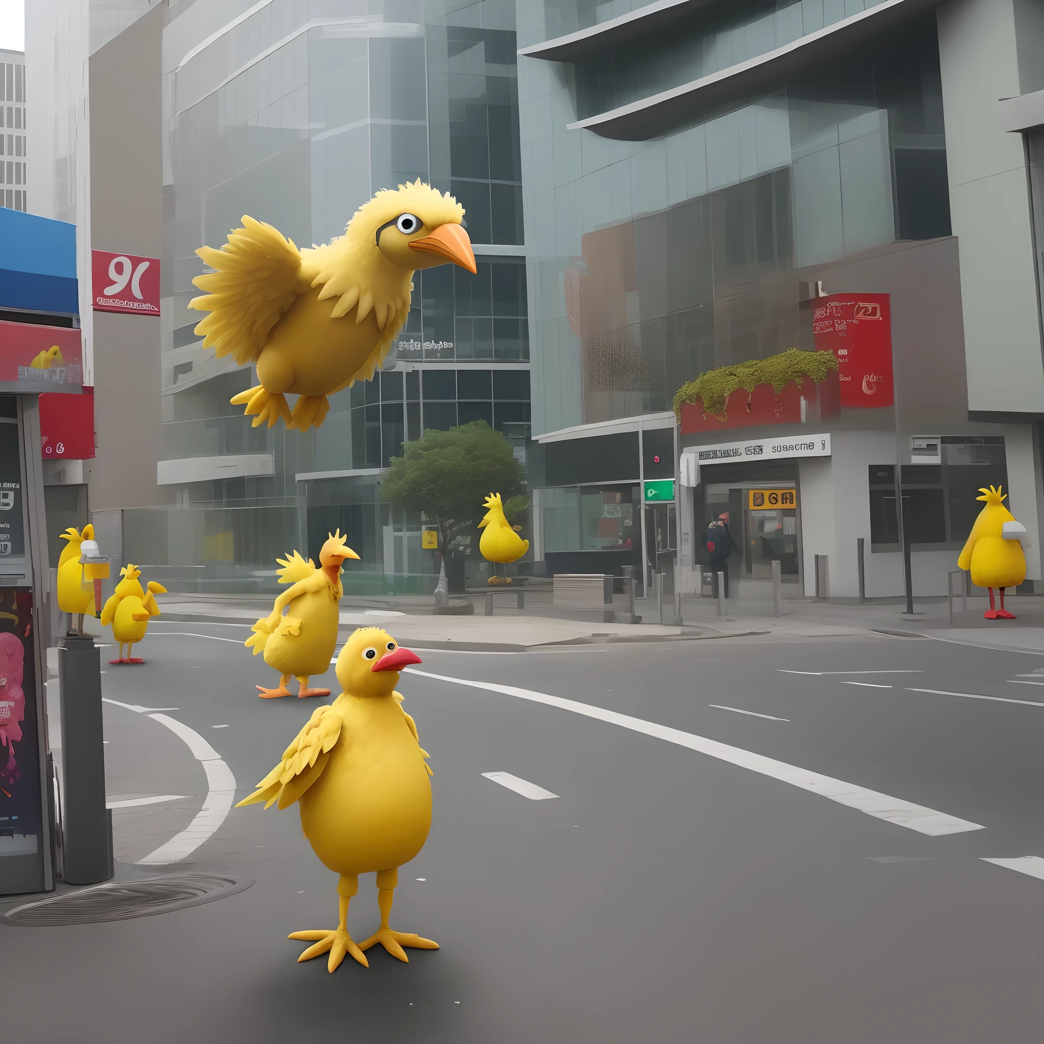 Cursed Big bird throwing up on cctv