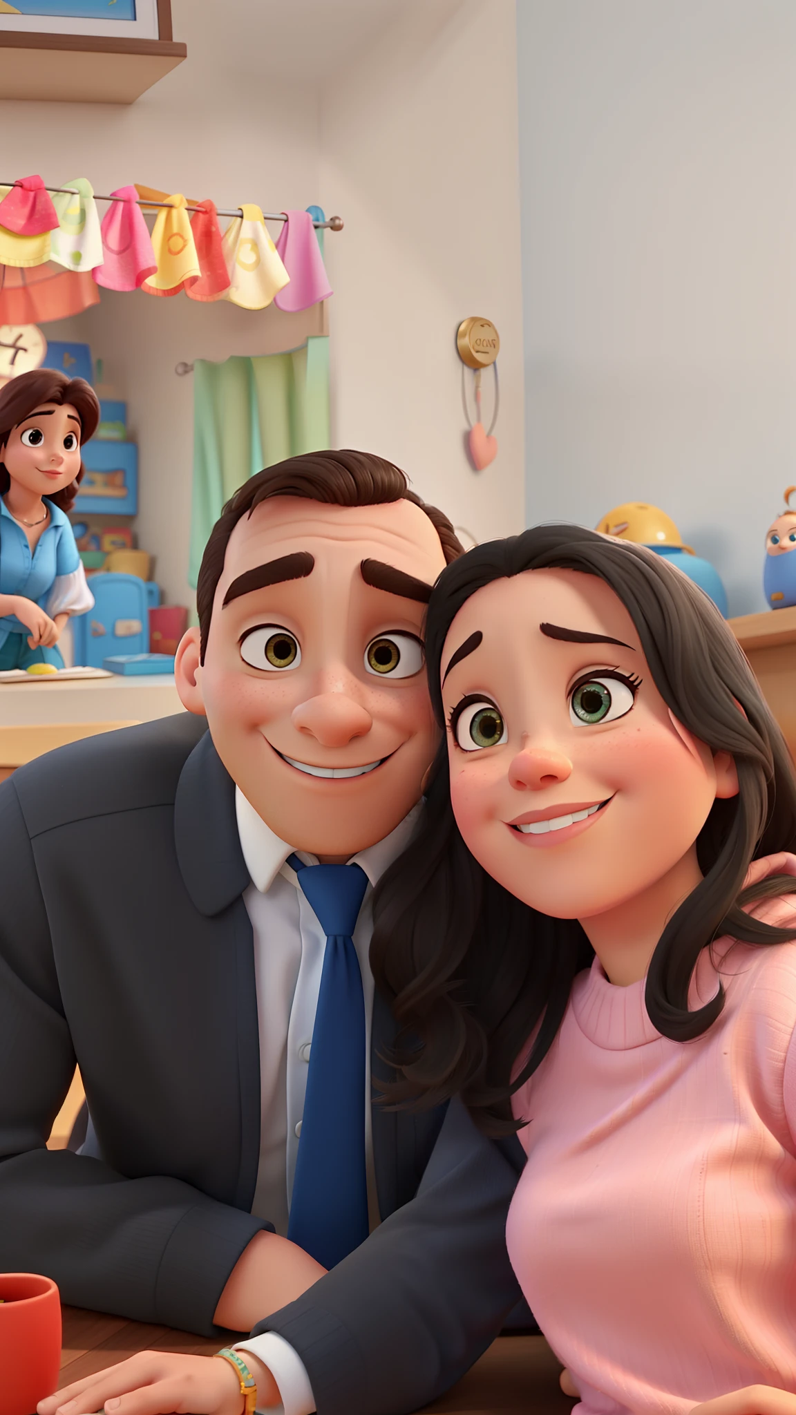 casal no estilo disney pixar, alta qualidade, melhor qualidade
