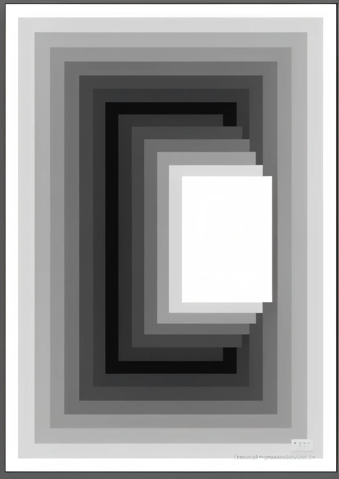 A black and white square，There is a white square in the middle, ( ( dither ) ), pixeled stretching, inspired by Josef Albers, centered in frame, portal into anotheer dimension, mostly greyscale, Cellular automata, 2 d generative art, ( ( dither ) ), Pixel game screenshots, Square black pupils centered, dither, escala cinza