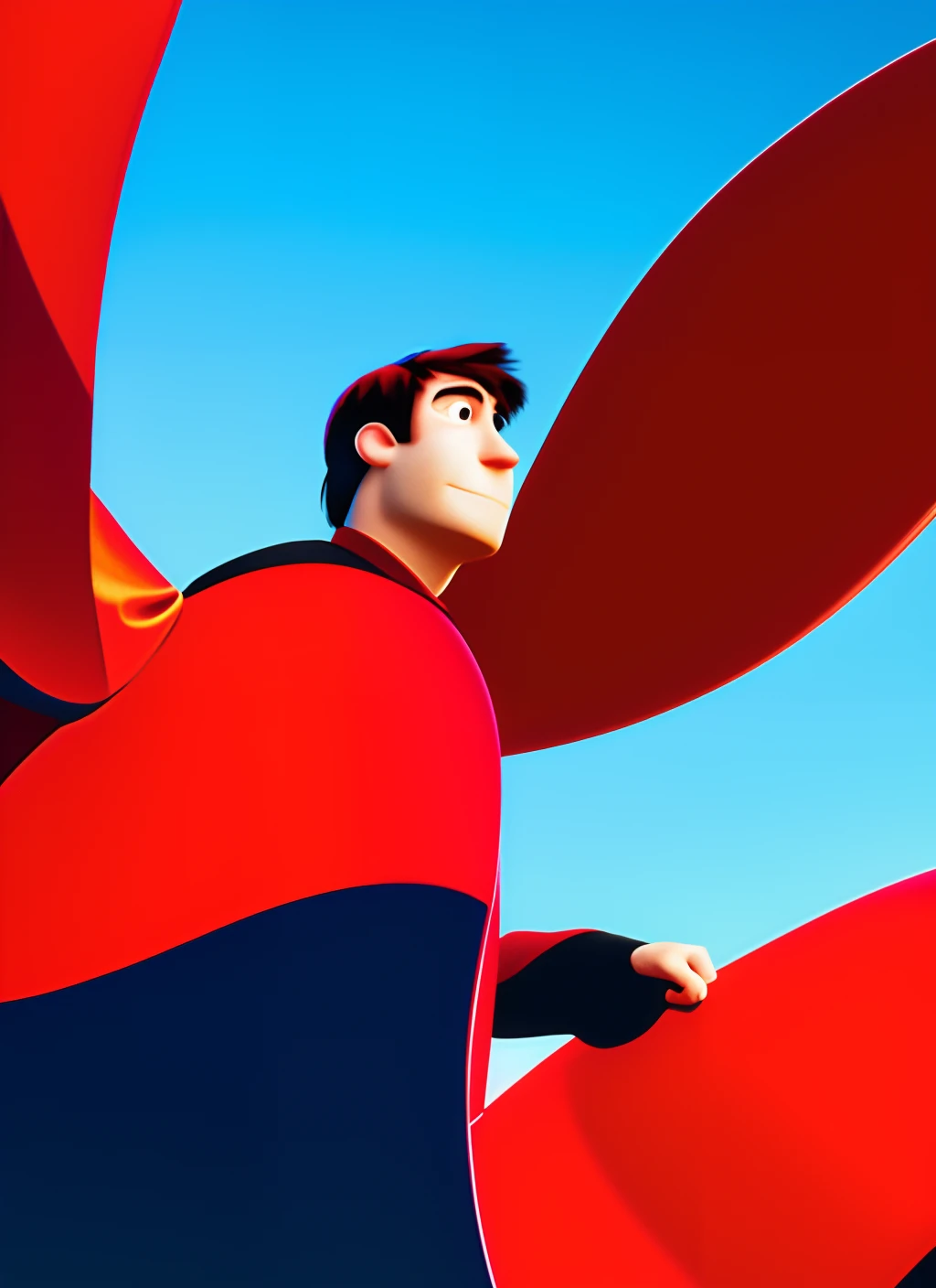 Pixar-style Japan boy red