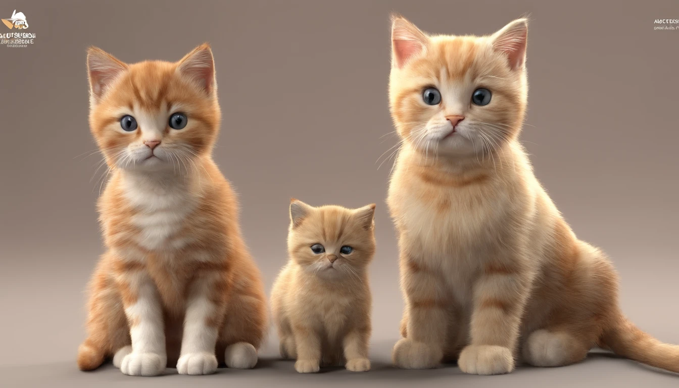 A kitten,3 horses,Scottish Fold