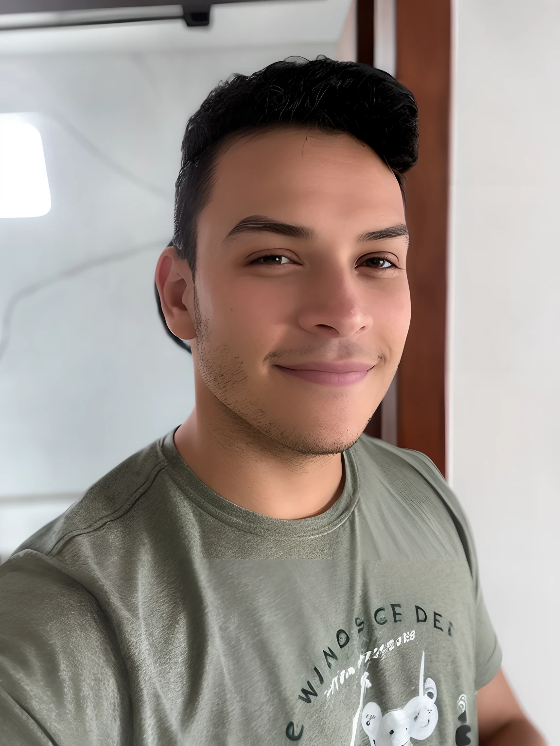 Qualidade de arte original, Disney character animation style, jovem e bonito , olhando para frente, soft smiling expression.