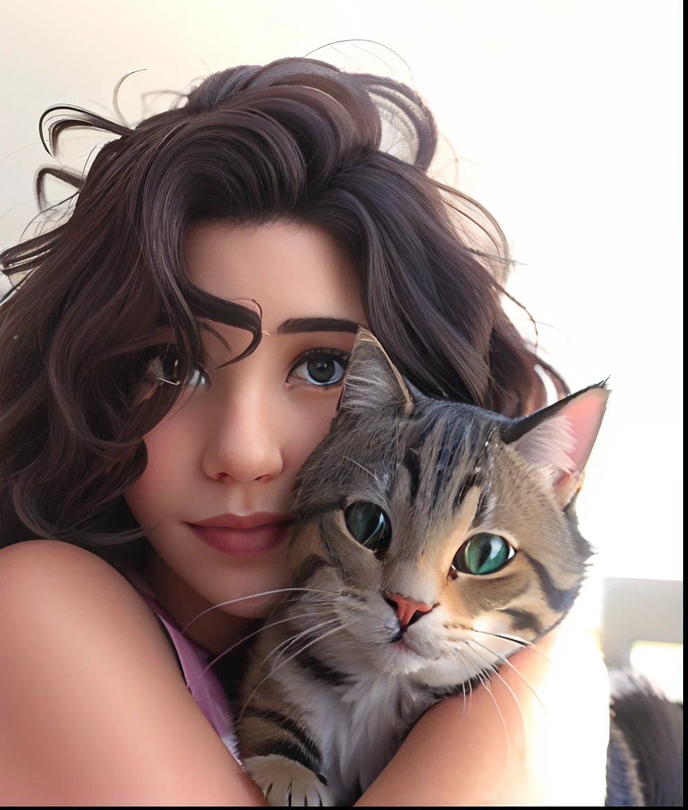 Woman holding a cat in her arms while she smiles, mulher e gato, she is holding a cat in her arms, bochechas grandes segurando seu gato, Woman / cat hybrid, imagem de perfil, com gato pequeno no colo, segurando um gato, p cattaneo |, Andorinha Toron, foto do perfil, rebecca sugar, Andou na escola chatzipanagiotou, foto de perfil