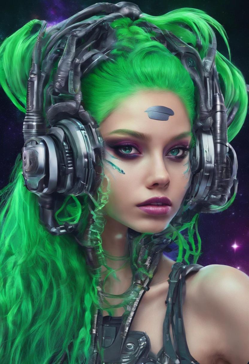 Green hair s girl