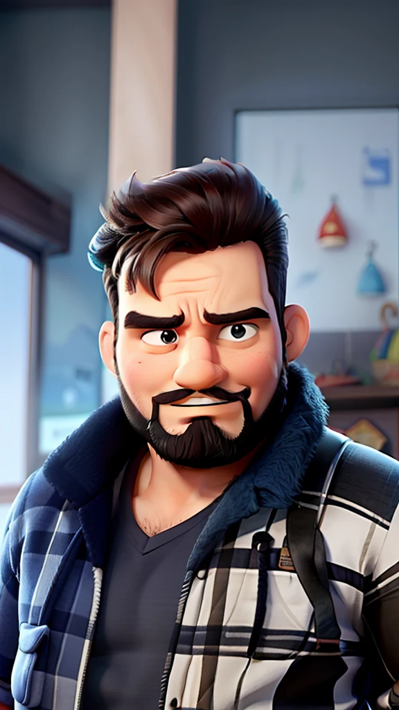Homem barbudo igual filme da Disney