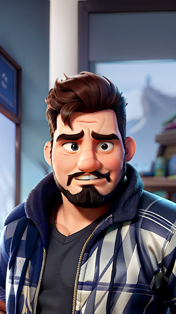 Homem barbudo igual filme da Disney
