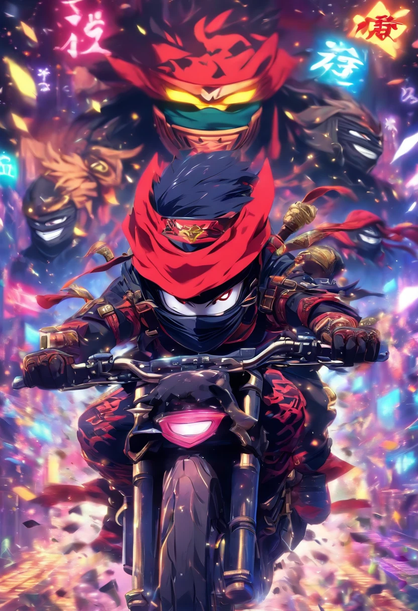Ninja motorcycles, 3d glitter color with ART LOGO NAME TXT Big "Davy Dog Locomotive"