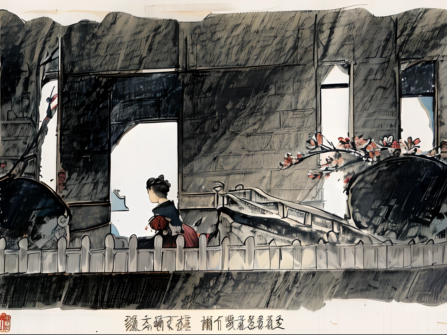 China-style，During the Republic of China，scenecy，Sense of the times，castle wall，hood，Seongnam old affairs，buggy
