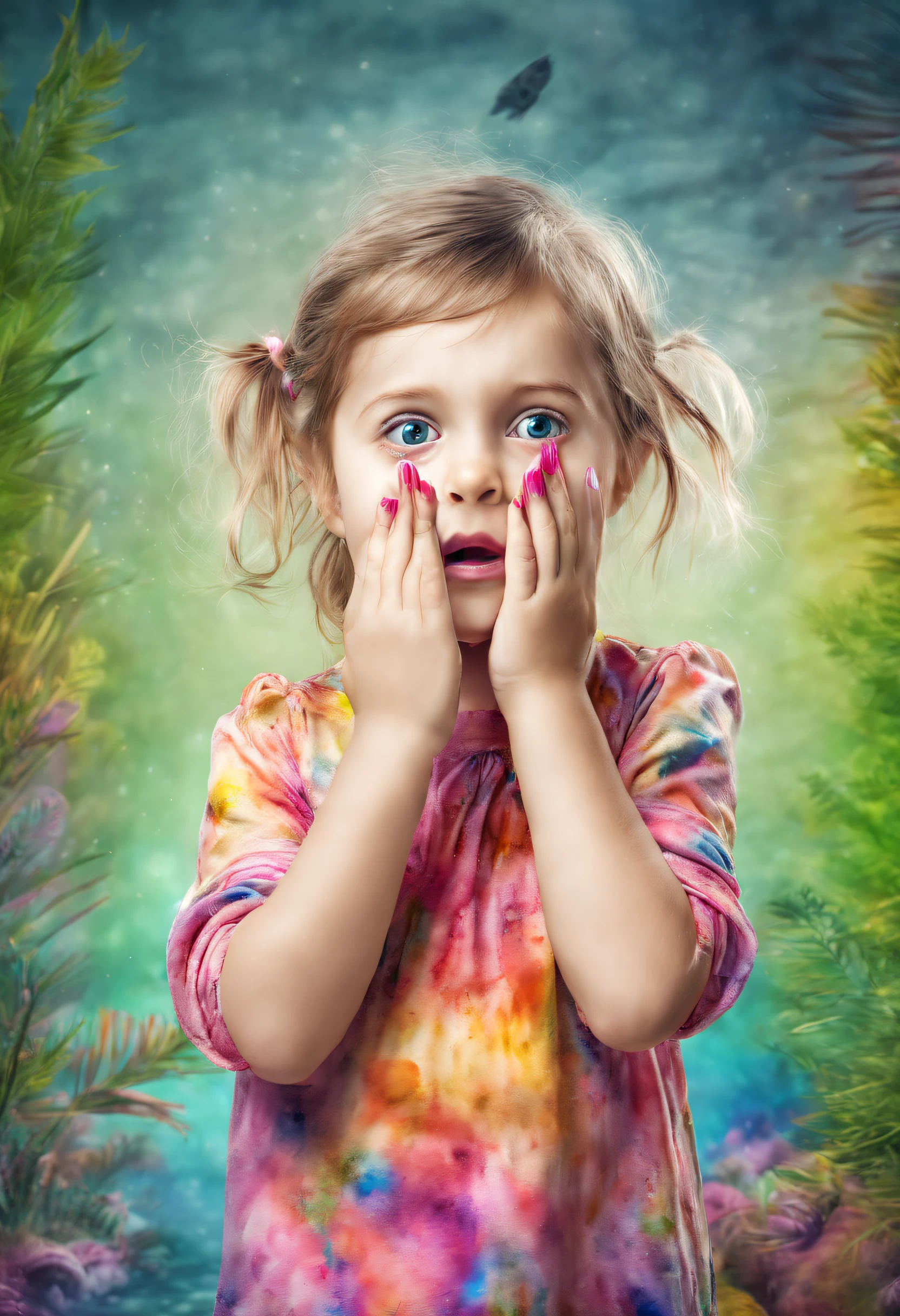 [ Little girl covers her eyes with her palms by John Wilhelm:20]:cute zoo monster in the style of Stan Manoogian, Juicy watercolor palette canvas / acrylic, Intricate, extreme hight detail, Complex key, ((Single Shot)), ((Best Quality)), ((Masterpiece)), ((Realistic)), (IDEAL), 8K, impressionism: 0.2 Обои Full HD