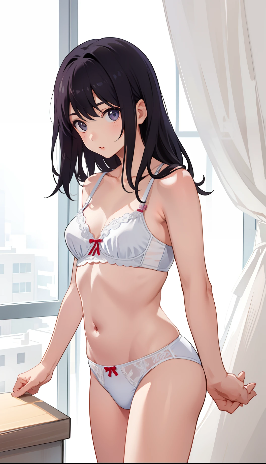 1girl in、AS-Adult、Underwear、Cute underwear、、Upper body portrait、