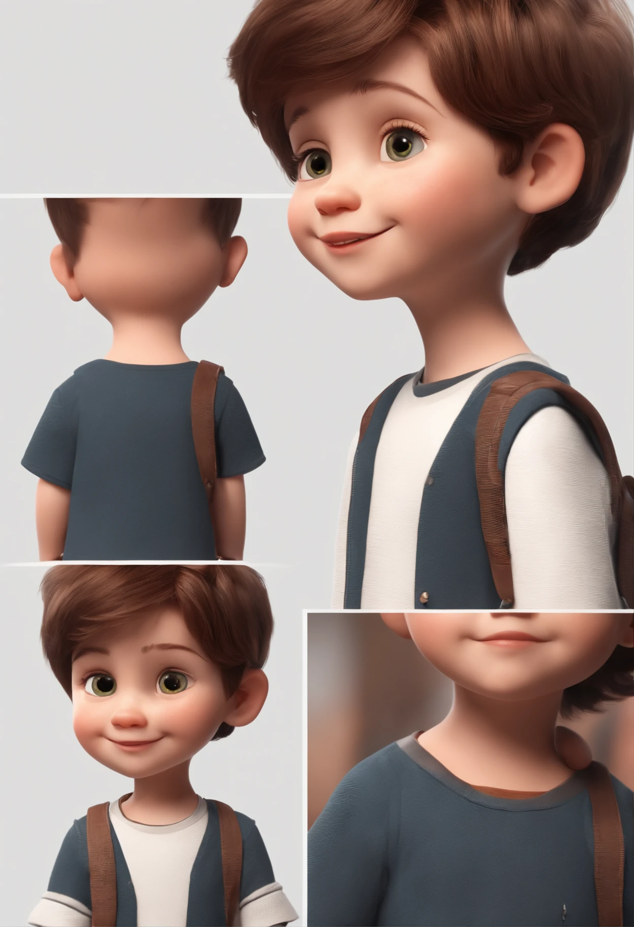 a happy cute standing short hair, vestindo uma fantasia espacial, , fundo branco, barnet, Tom, Estilo Pixar, ....3d, desenhos animados, rosto detalhado, asymmetrical 16k