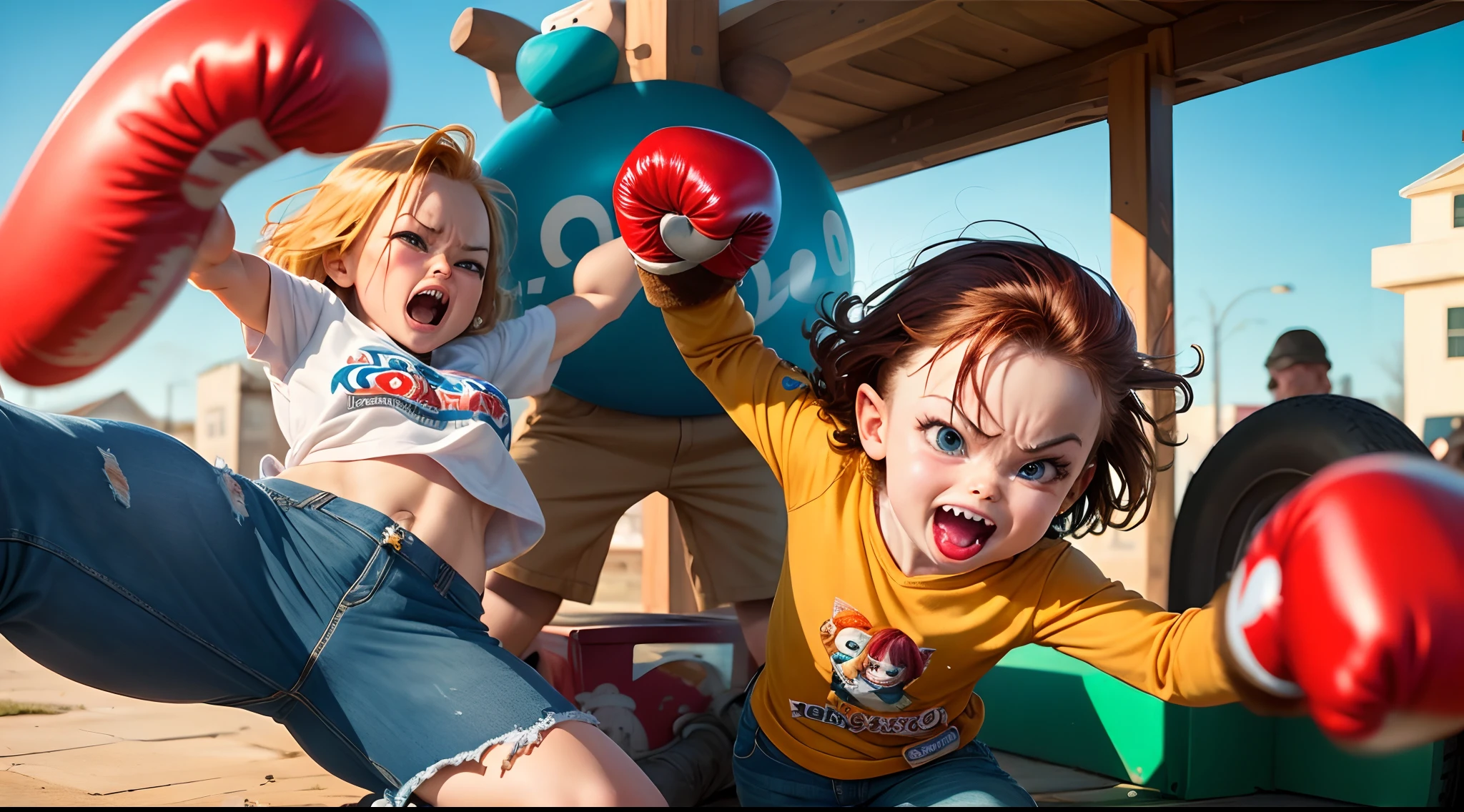 Chucky cheese punching the state of Delaware