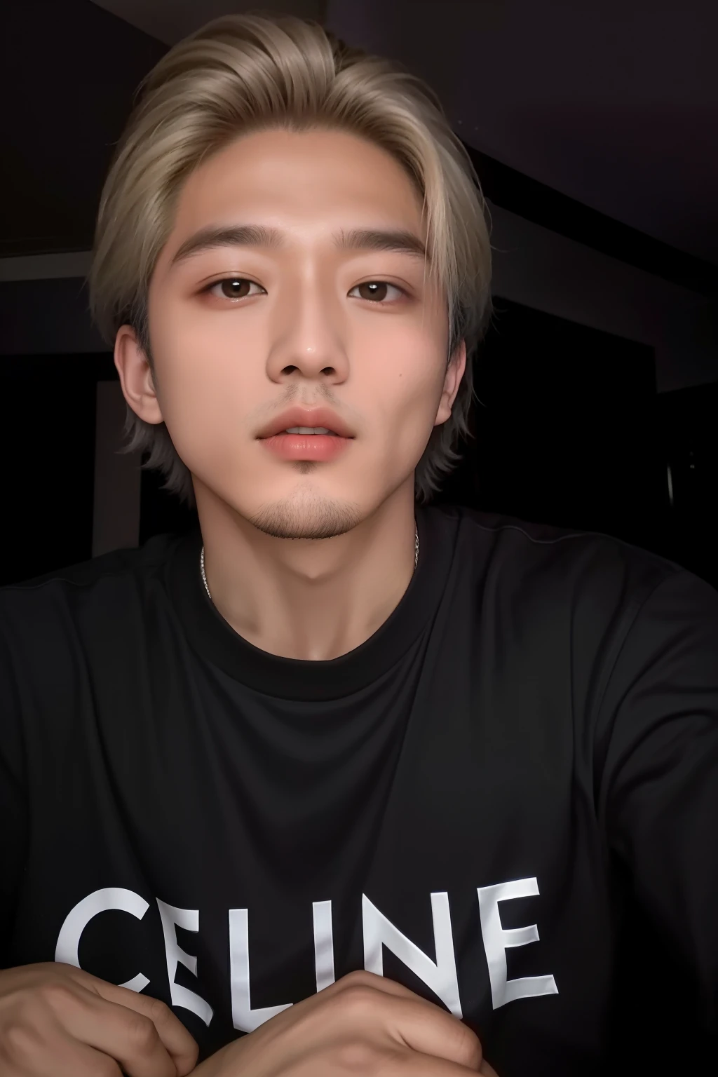 homem de cabelos loiros com uma camisa preta e um telefone celular, XQC, Cai Xukun, Hyung Tae, Steven Jung, Bonito Chad Chin, Giga Chade chorando, Cl, TaeJune Kim, taken in the early 2020s, Tetsuya Nomura, Keisuke Goto, exClusivo, tommy 1 6 anos de idade, andrew thomas huang