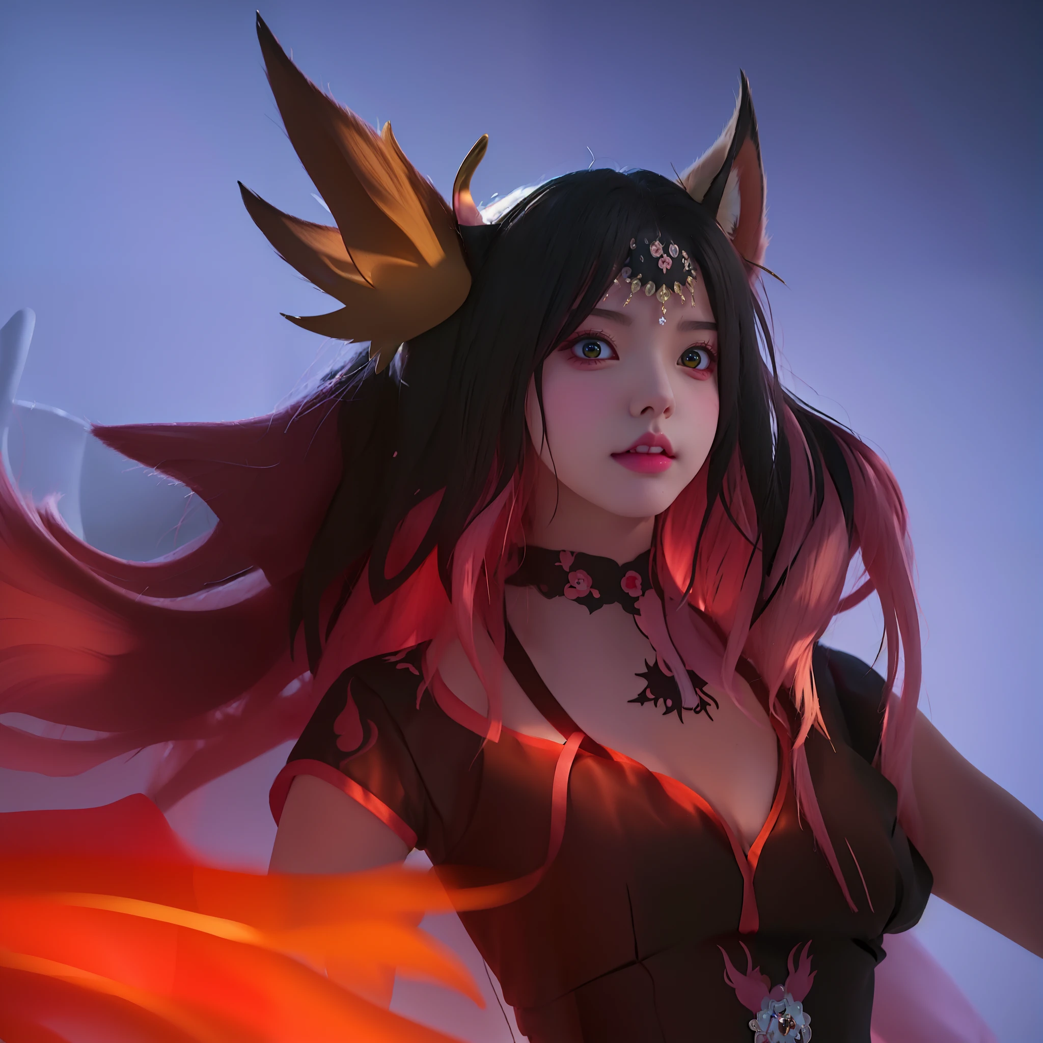 anime girl with pink hair and white dress with pink ears, beautiful anime catgirl, portrait of ahri, ahri, Extremely detailed Artgerm, Very beautiful anime cat girl, very beautiful cute catgirl, pink fox, ! dream artgerm, digital anime art, ahri from league of legends, Anime art wallpaper 8 K