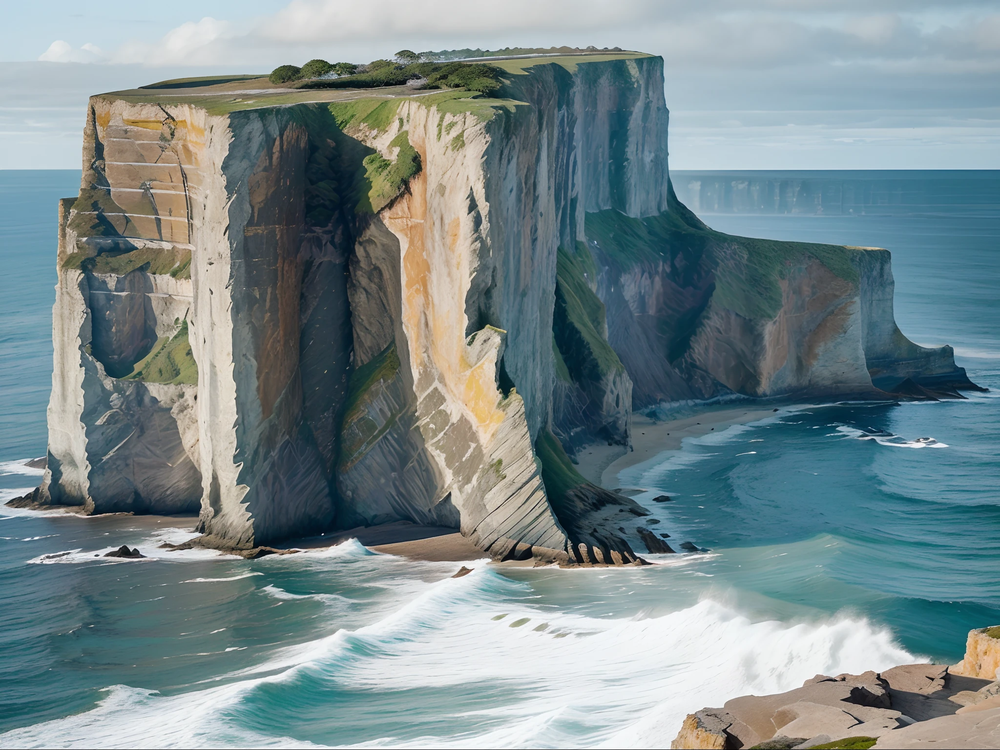 Majestic Cliffs and Coastal Views: Steep cliffs meeting the ocean, offering a dramatic and captivating sight.