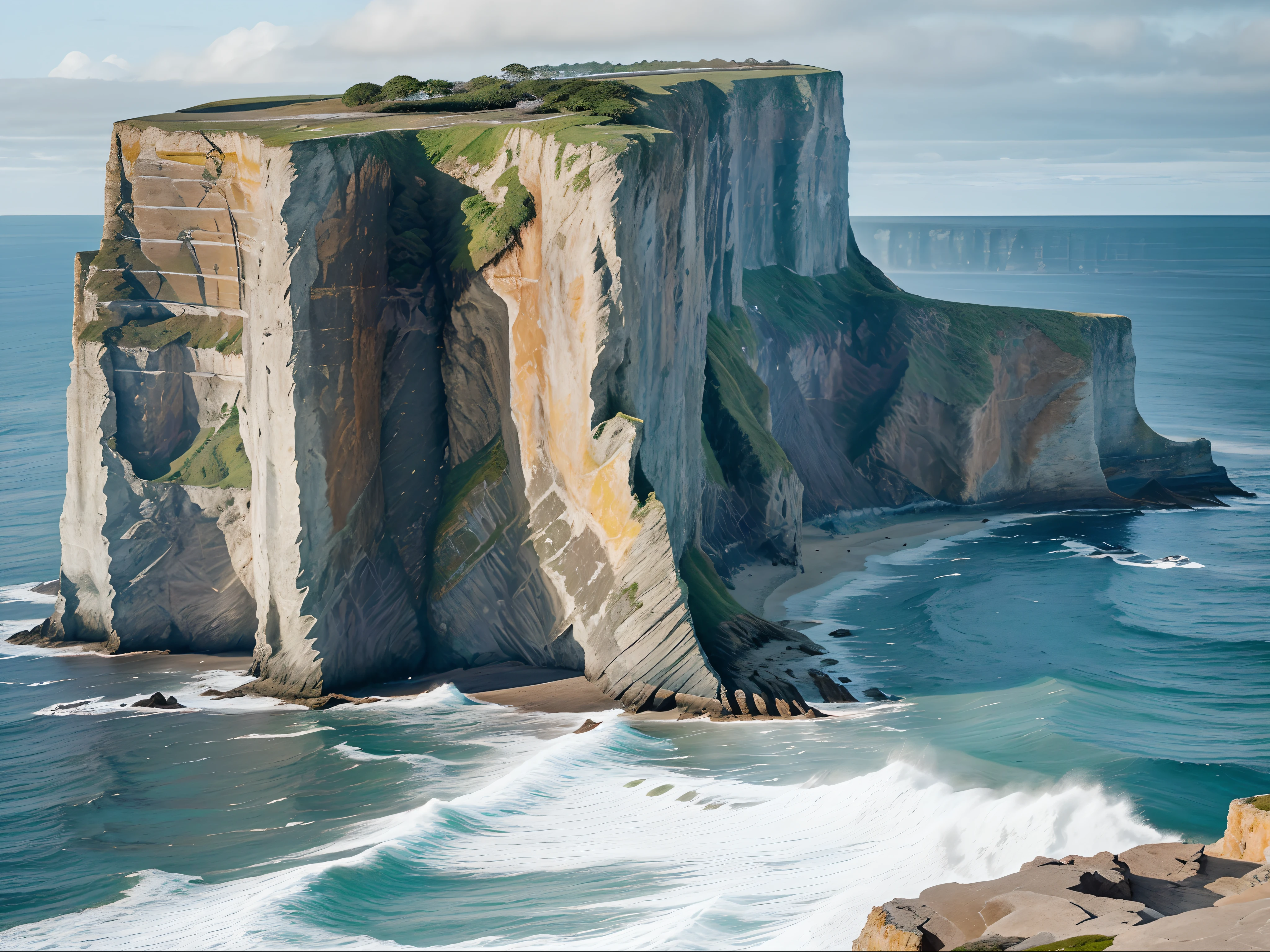 Majestic Cliffs and Coastal Views: Steep cliffs meeting the ocean, offering a dramatic and captivating sight.