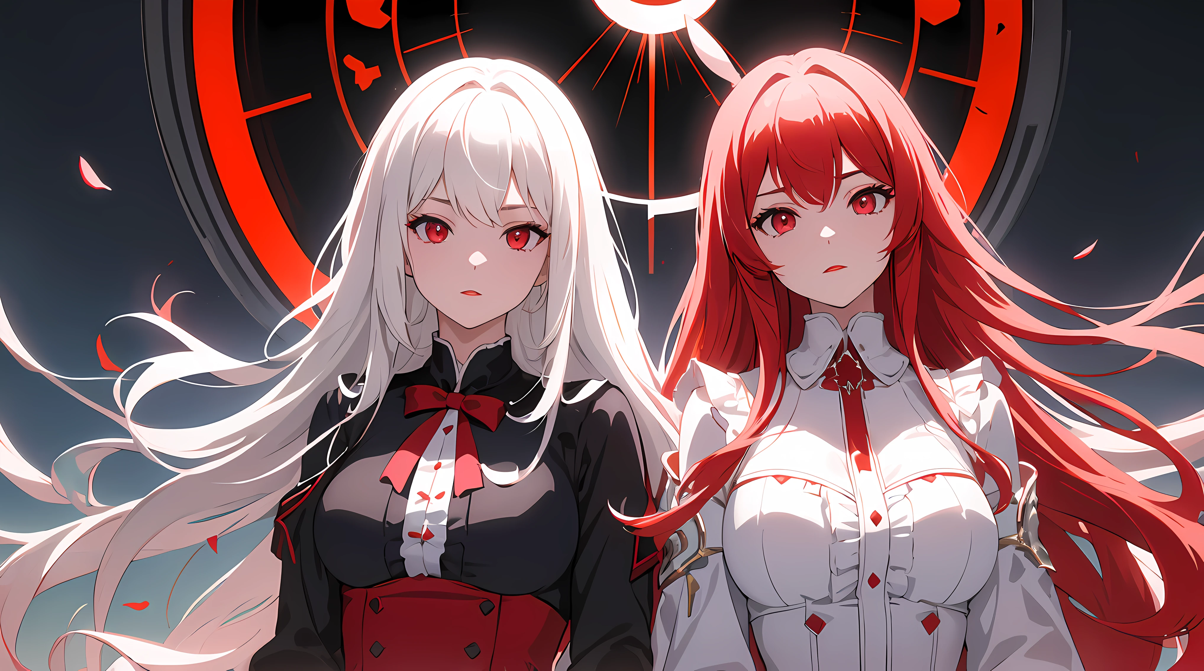 depth of fields、red color eyes、lipstick,(hair adornments)、chest、high-heels、long white hair、(blacksilk),High detail, Chiaroscuro, Cinematic lighting, color difference, Ray tracing, shadowing, anaglyph, stereograms, Vignetting, Close-up, image fill, Masterpiece, ccurate, Anatomically correct, Super detail, High details, High quality, Best quality, A high resolution, 4K,detail in face