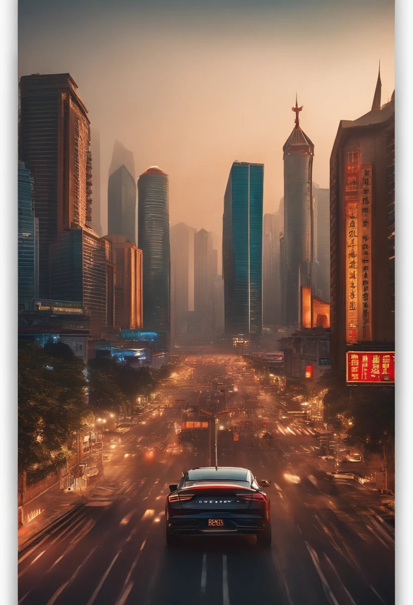 Chinese police，Three View，solid color backdrop，Majesty and justice，Single character，Faraway view，Modern age city